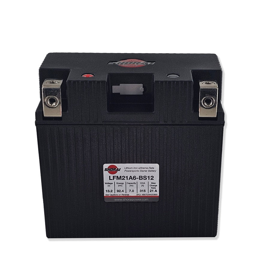 Shorai LFM21A6 BS12 Lithium Iron Powersports Battery - Lightweight & High-Performance for Motorcycles, ATVs & UTVs - Perfect for Off-Road Adventures & Racing
