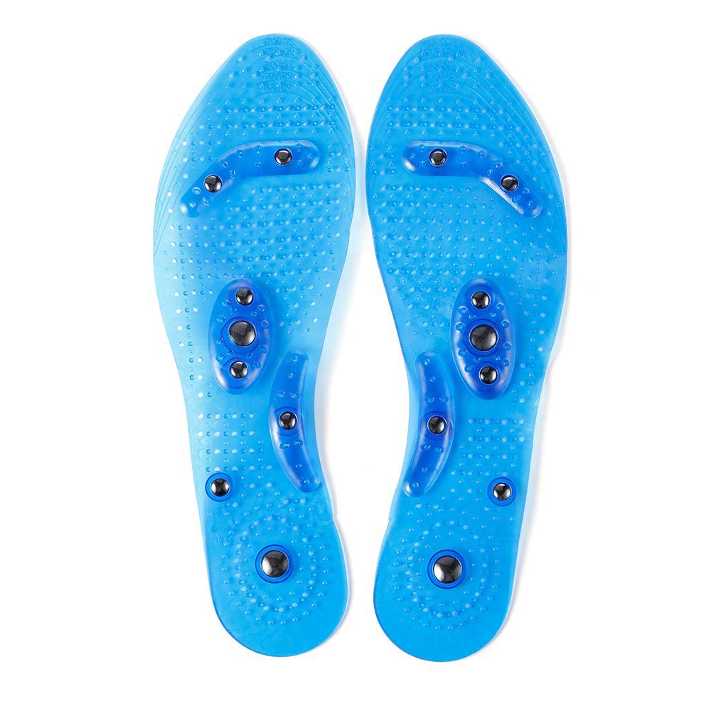 JUZZQ Magnetic Acupressure Massage Insoles for Plantar Fasciitis Pain Relief - Reflexology Therapy Foot Pads with Arch Support for Men & Women (27cm) - Ideal for Running, Walking & Standing All Day