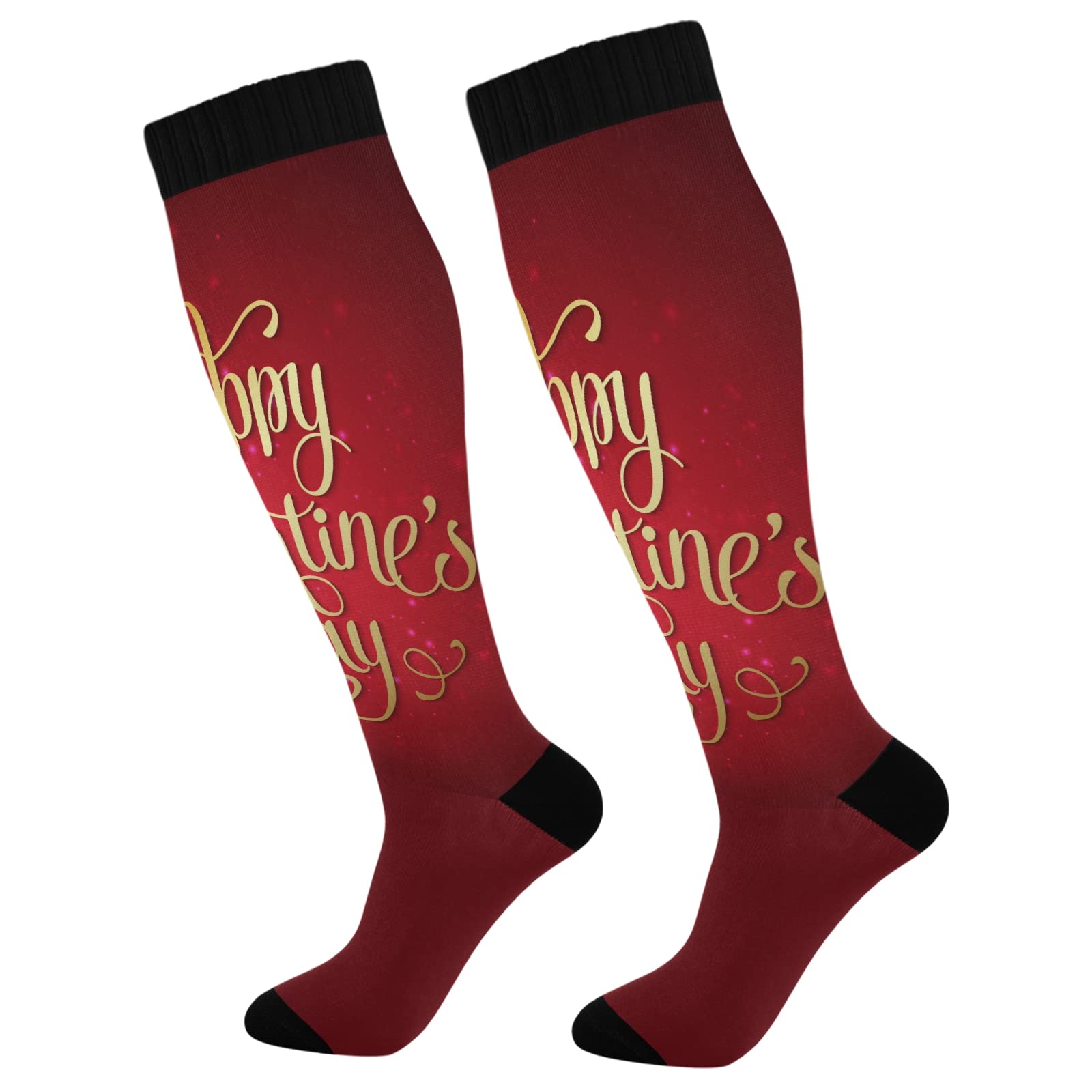 Fisyme Valentine's Day Socks for Women & Men - Warm, Comfortable Athletic Crew Socks for Running, Hiking, Cycling - Compression Socks for Sports & Outdoor Activities - Perfect Gift for Couples & Athletes
