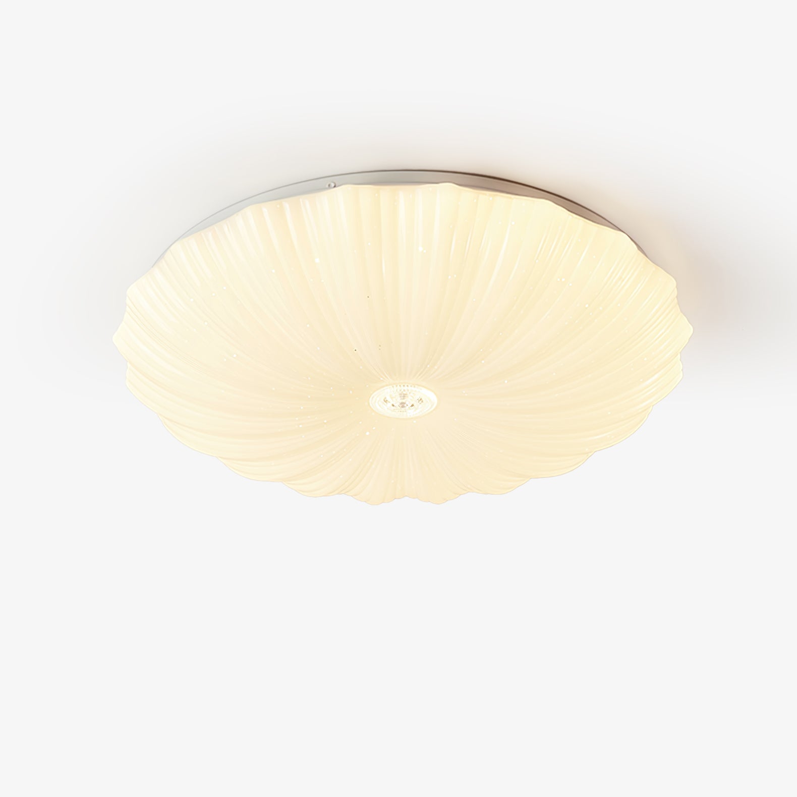 Modern Acrylic Shell Round Ceiling Light Fixture - Dimmable LED Flush Mount for Bedroom, Living Room & Dining Room - Elegant Home Decor Lighting Solution