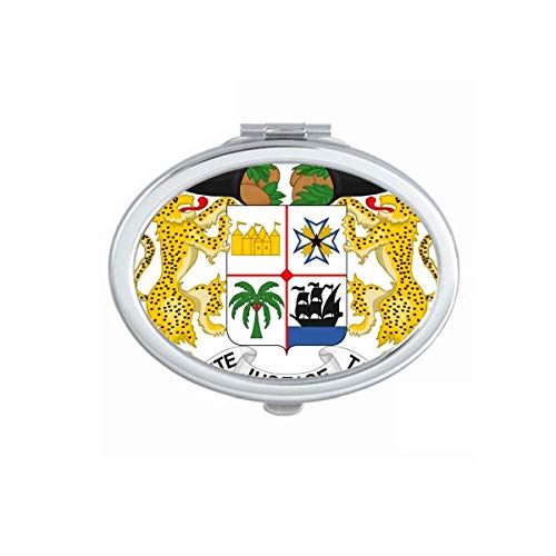 DIYthinker Benin National Emblem Portable Folding Mirror - Double-Sided Hand Mirror for Makeup, Travel & Home Decor | Compact & Stylish Design for Vanity, Purse & On-the-Go Touch Ups