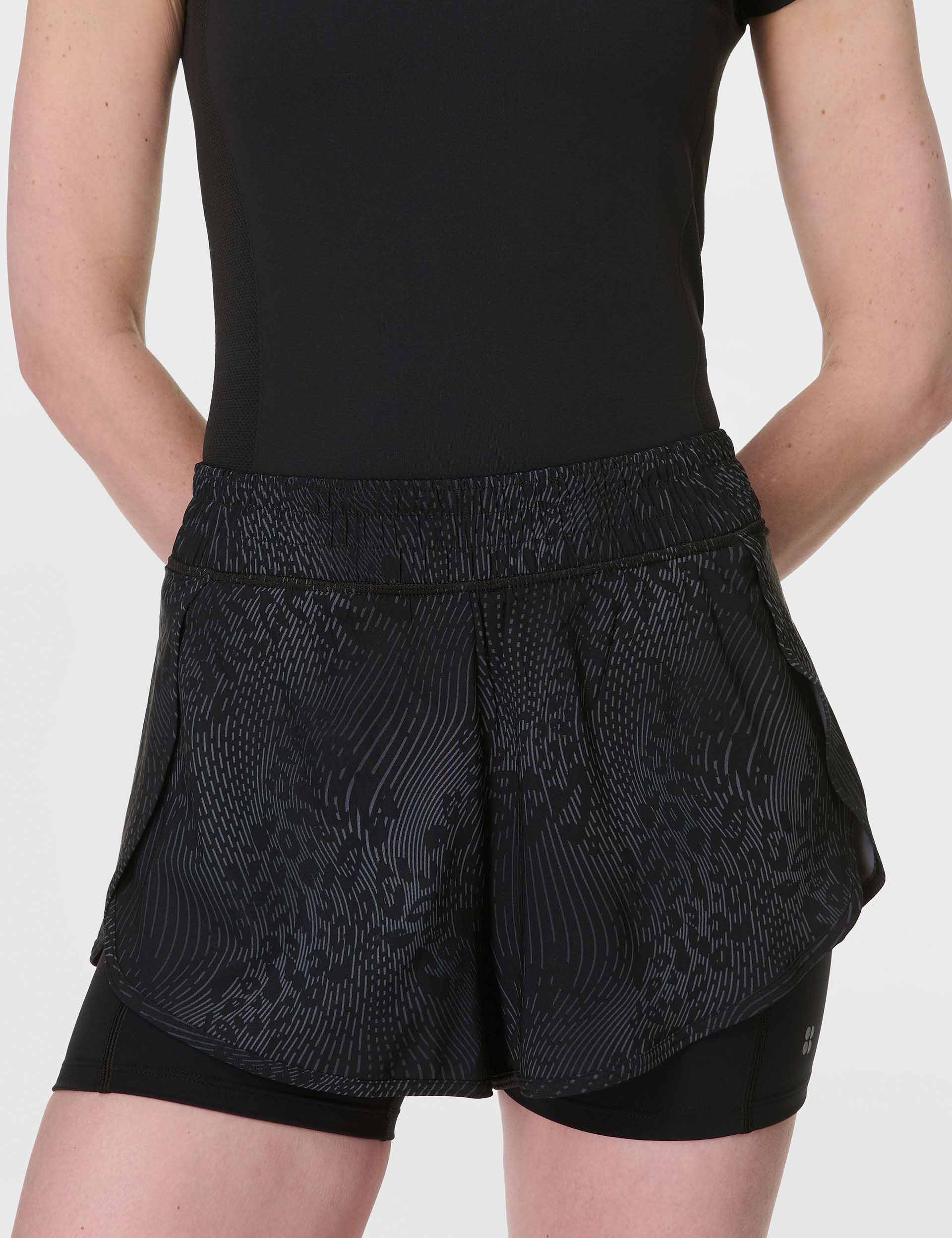 2 in 1 Multi-Train Shorts for Men & Women - Grey Hybrid Leopard Print Workout Shorts | Perfect for Gym, Running & Yoga Training