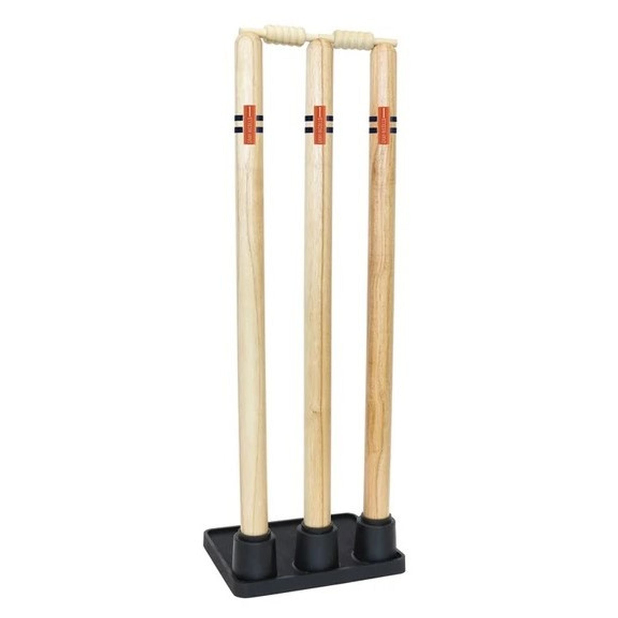 Gray Nicolls Wooden Cricket Stumps with Rubber Base - Professional Cricket Equipment for Training & Matches