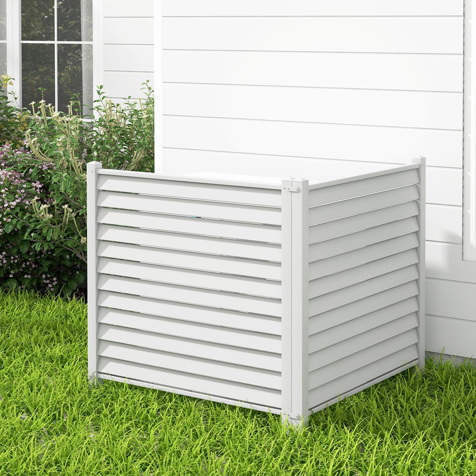 HappyGrill 2-Panel PVC Vinyl Air Conditioner Fence - 44