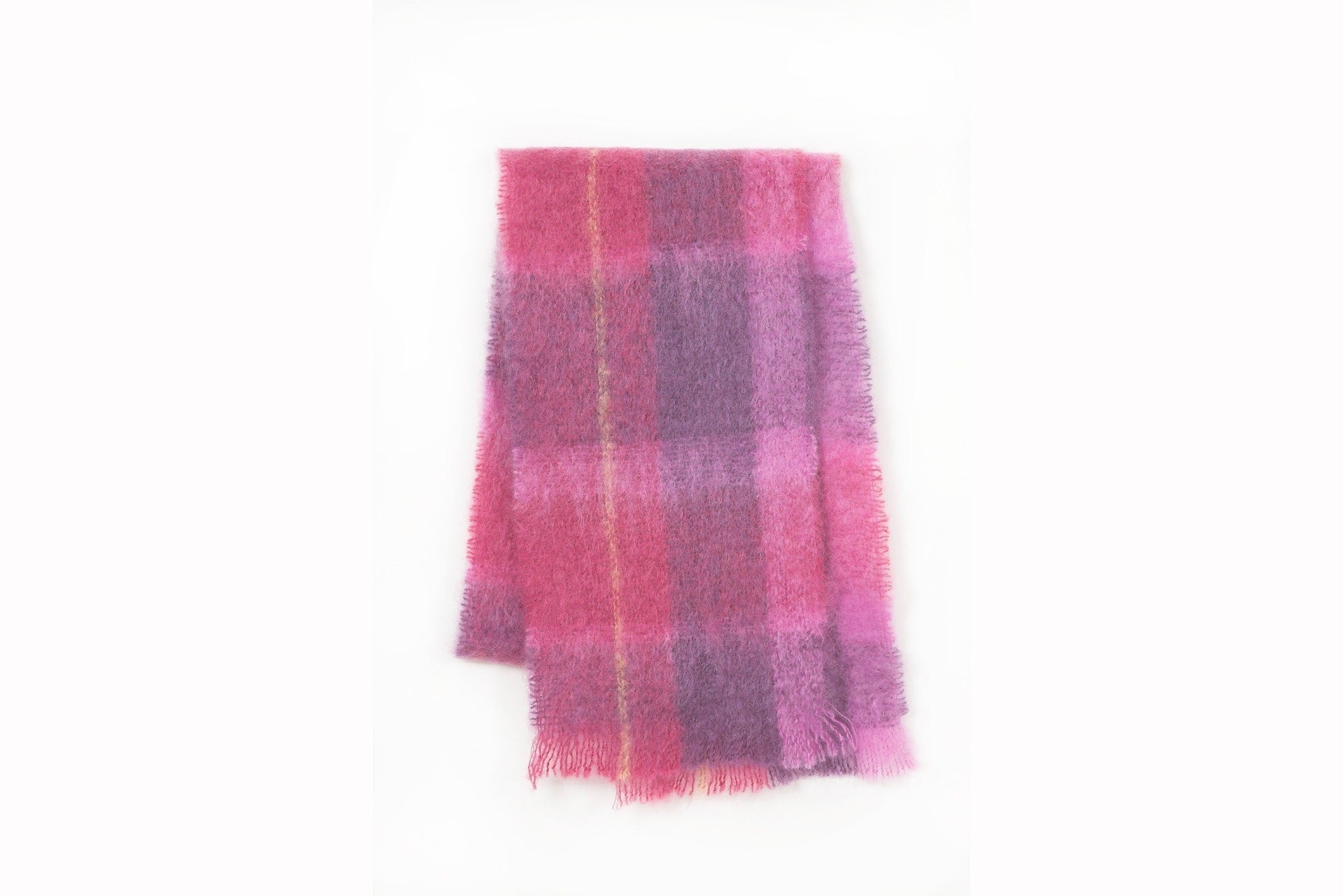 Berry Drumin Mohair Scarf - Soft Winter Warm Knitted Wrap for Women - Perfect for Cold Weather, Office, and Evening Out