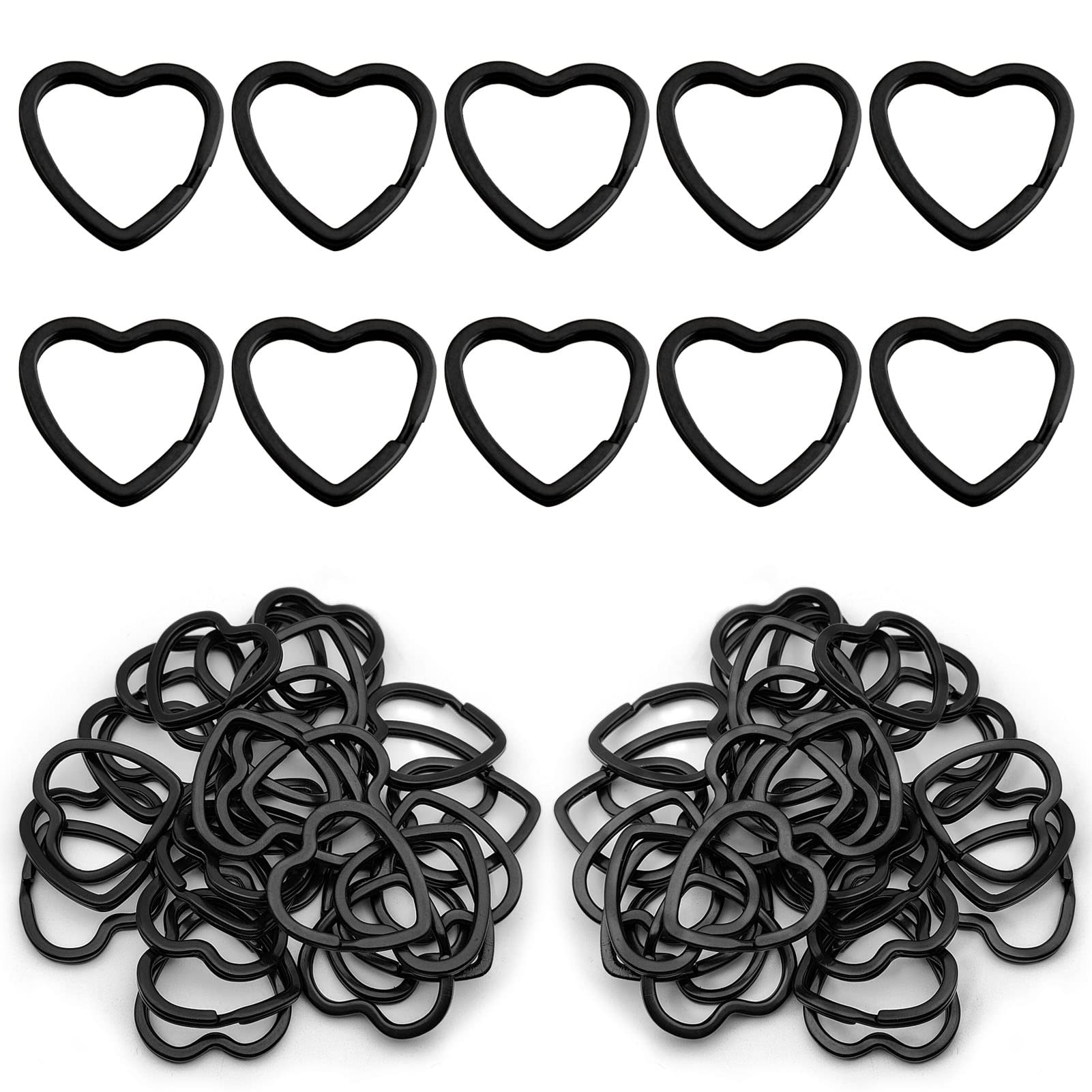 50pcs Heart Key Rings - DIY Metal Keychains for Home, Office & Car Organization | Arts & Crafts Supplies