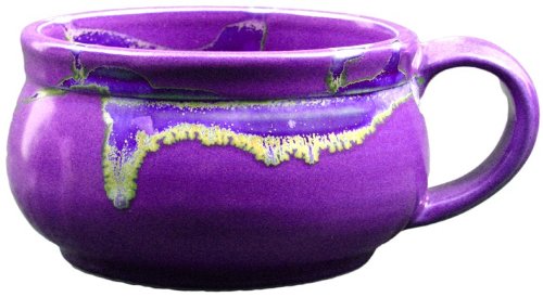 Set of 4 Prado Stoneware Stackable Soup Bowls - Purple Ceramic Mugs for Chili, Stew & Coffee - Perfect for Dining, Entertaining & Kitchen Storage