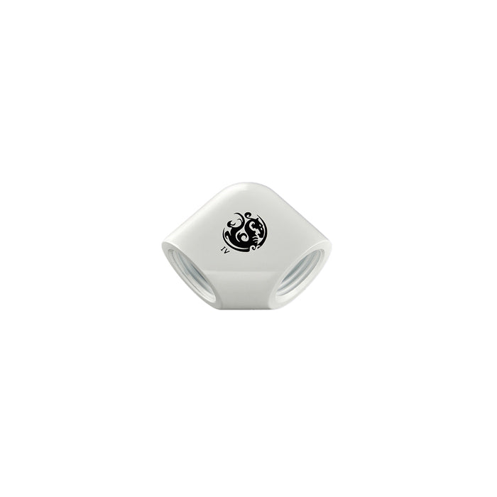 Bitspower 90 Degree Dual Extender Fitting - Deluxe White for PC Water Cooling Systems | High-Performance Compression Fittings for Custom Liquid Cooling Builds