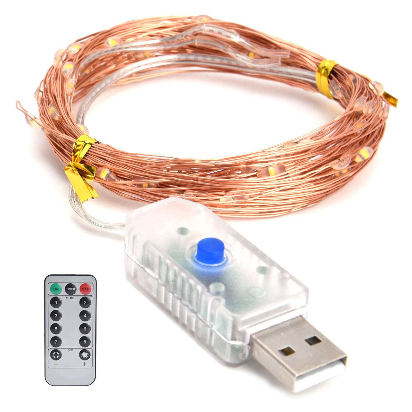 Jazar LED Remote Control String Lights - 33ft Fairy Star Warm White Lights, Low Power & Radiation Free - Perfect for Christmas, Birthday, Party, Wedding, Bedroom, Garden & Outdoor Decor