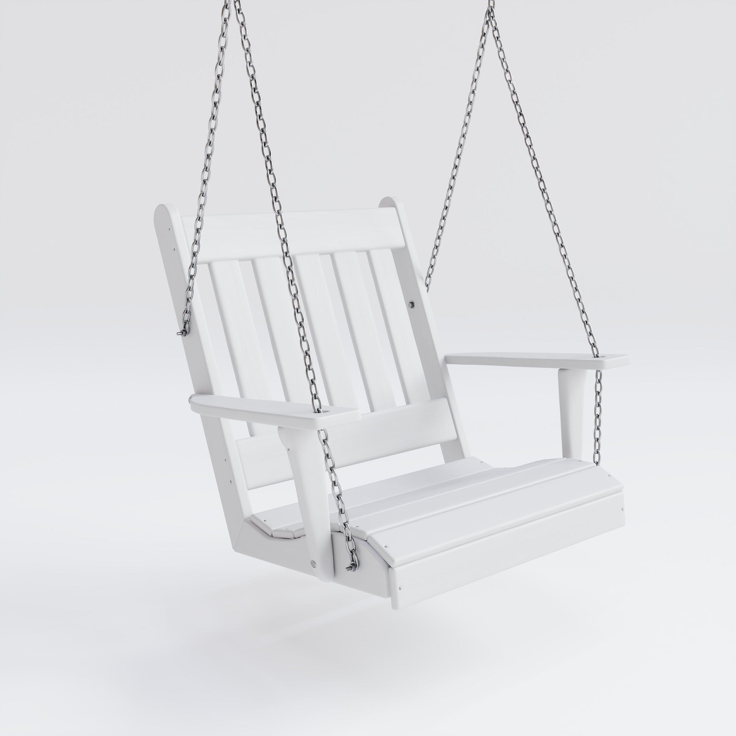 Keystone Amish Co. Franklin English Recycled Plastic Swing Chair - Bright White Outdoor Patio Furniture for Garden, Porch & Backyard Relaxation