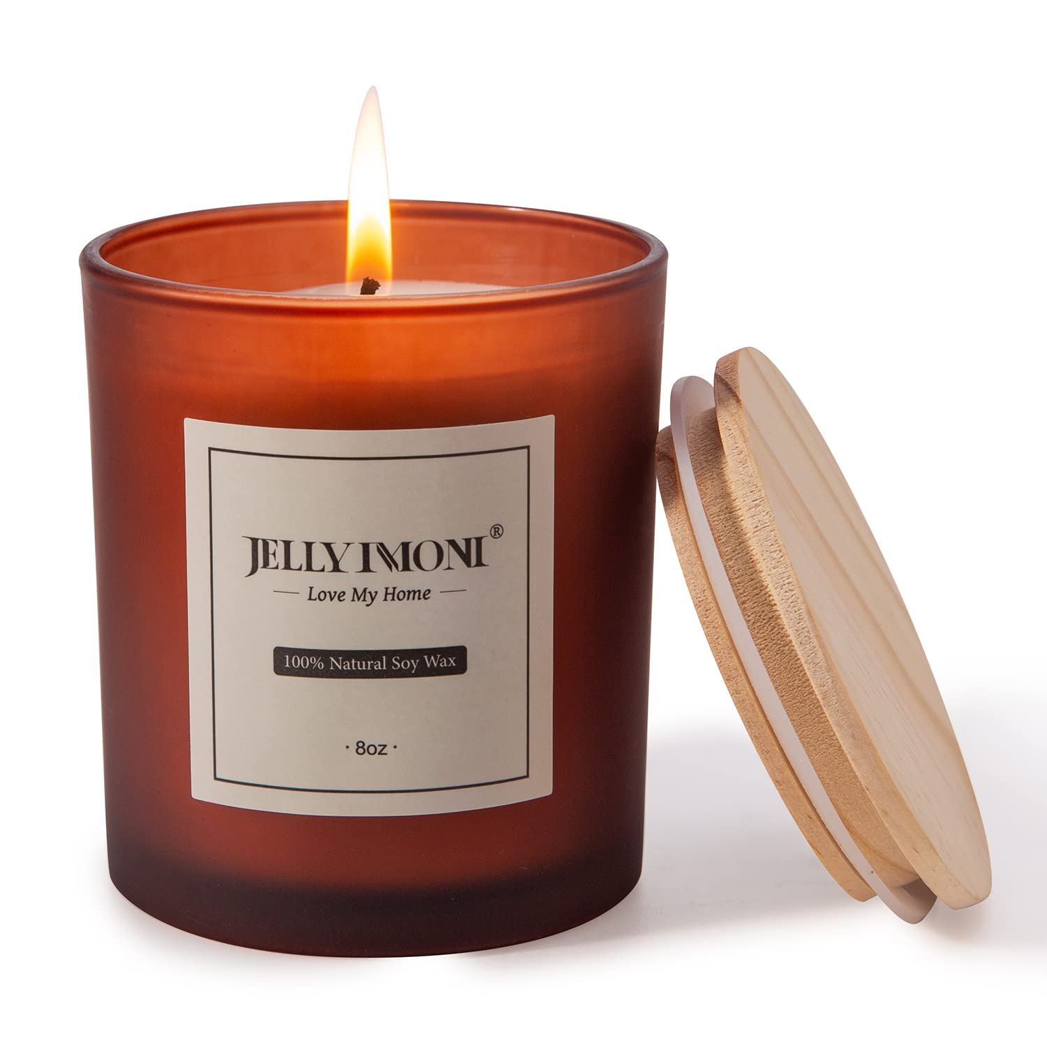 Premium Bergamot Chamomile Soy Candle - 8oz 40hr Burn for Home Relaxation
