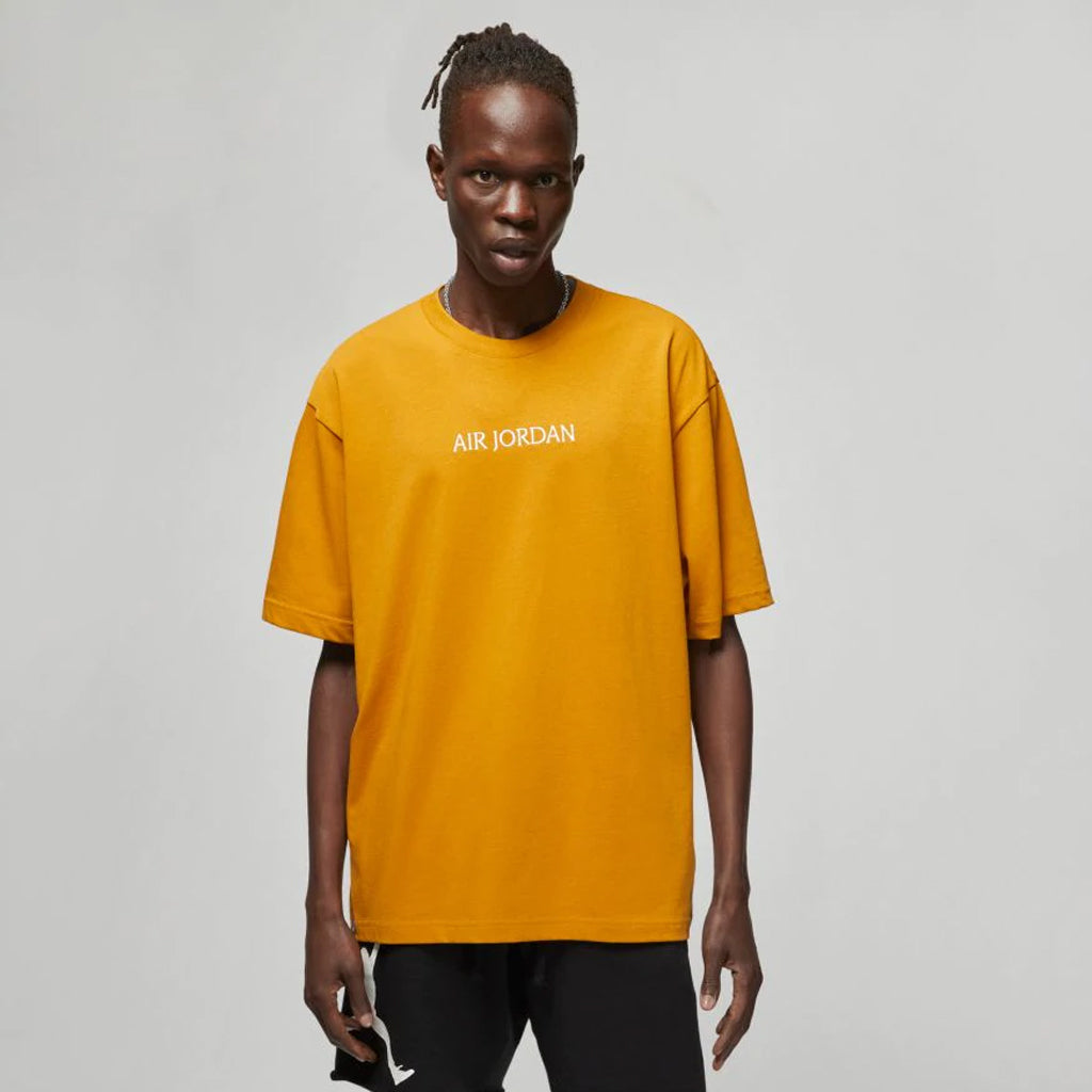 AIR JORDAN WORDMARK Short Sleeve T-Shirt - CHUTNEY Color - Men's Casual Streetwear Tee for Basketball Fans & Urban Fashion Lovers