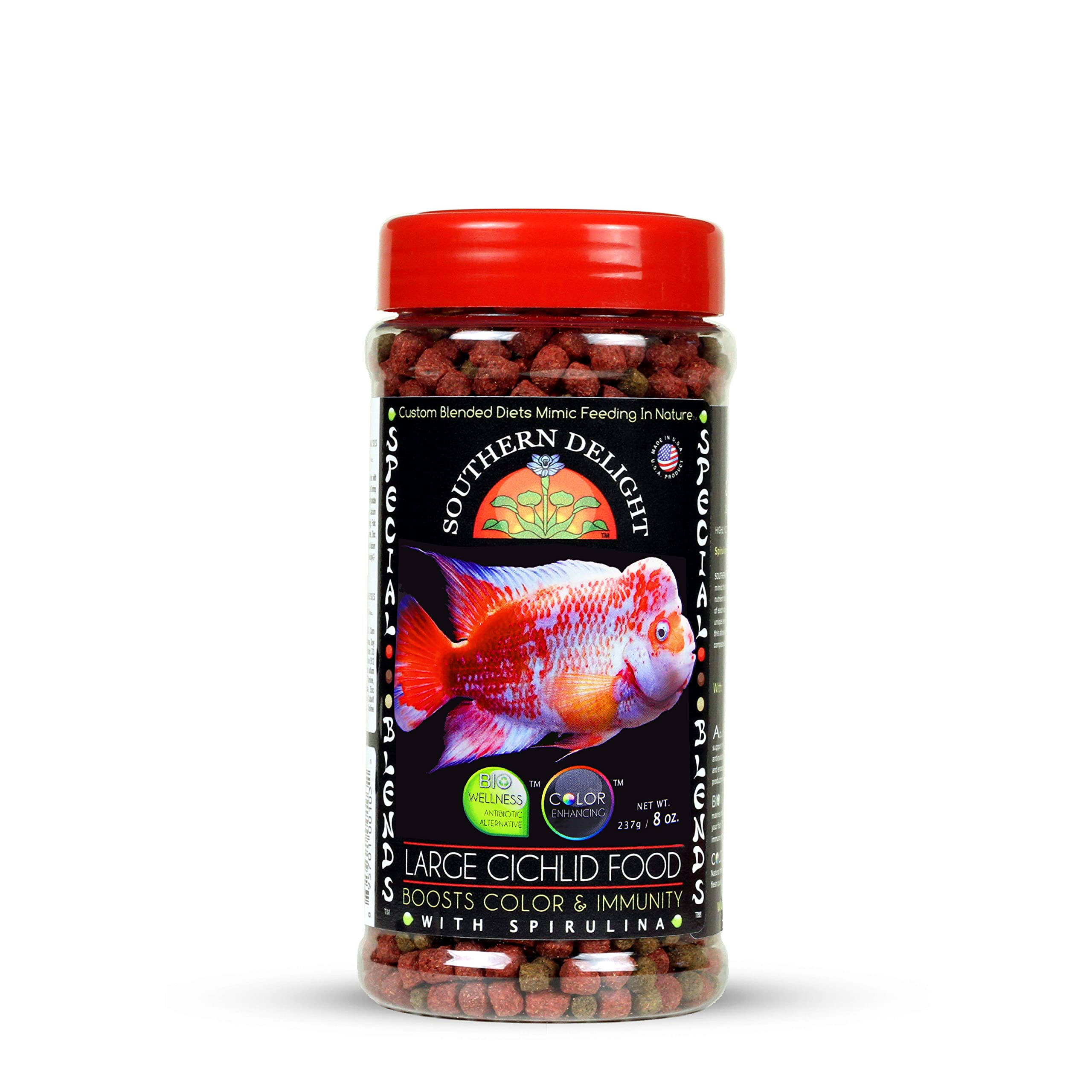 Premium Large Cichlid Fish Food Pellets - High Protein Formula for African & South American Cichlids - Ideal for Aquariums, Fish Tanks & Pond Feeding