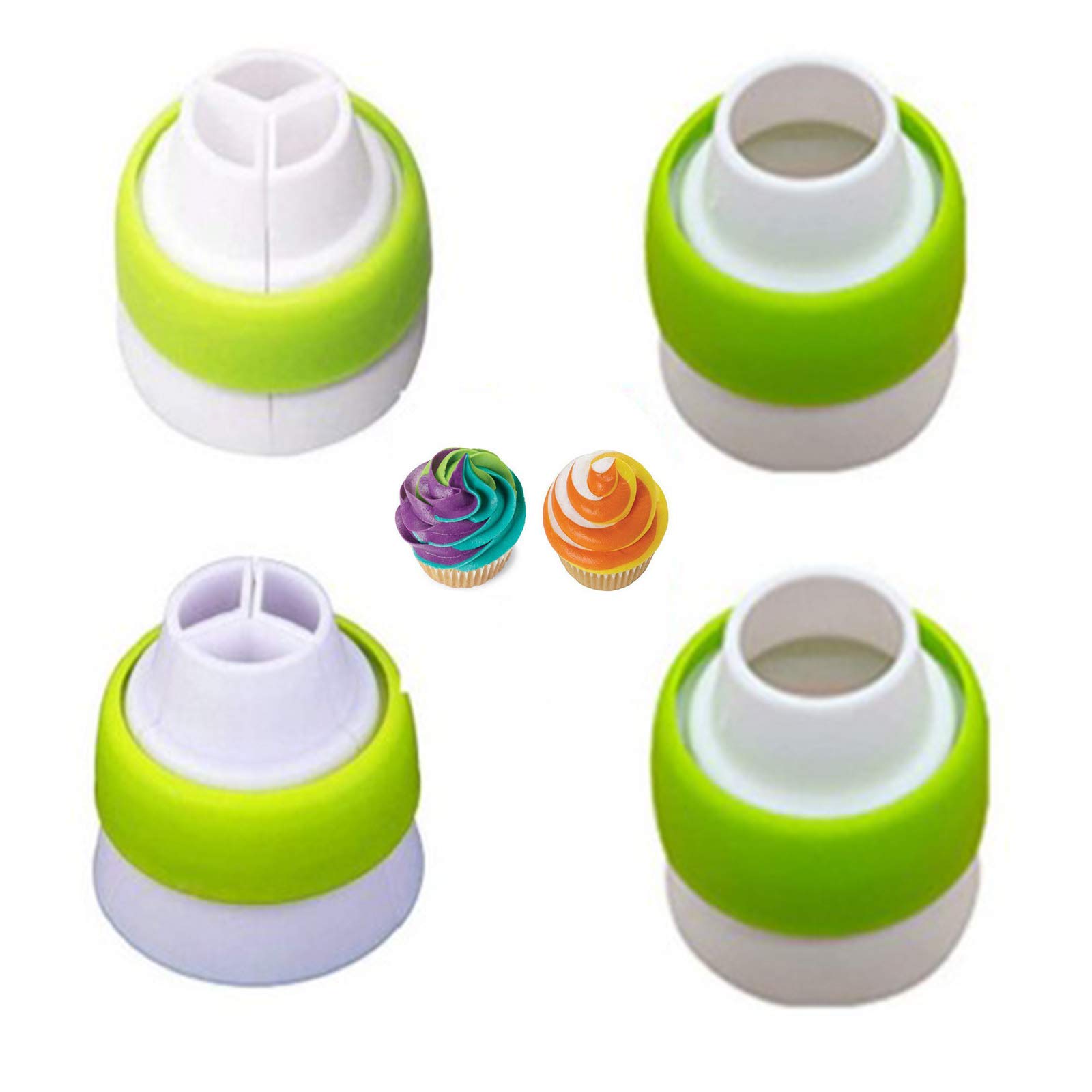 Hofumix Russian Piping Tips Set - 12 Professional Cake Decorating Nozzles with Couplers for Buttercream, Fondant & Icing - Perfect for Birthday Cakes, Wedding Cakes & Cupcake Decorating (Green)