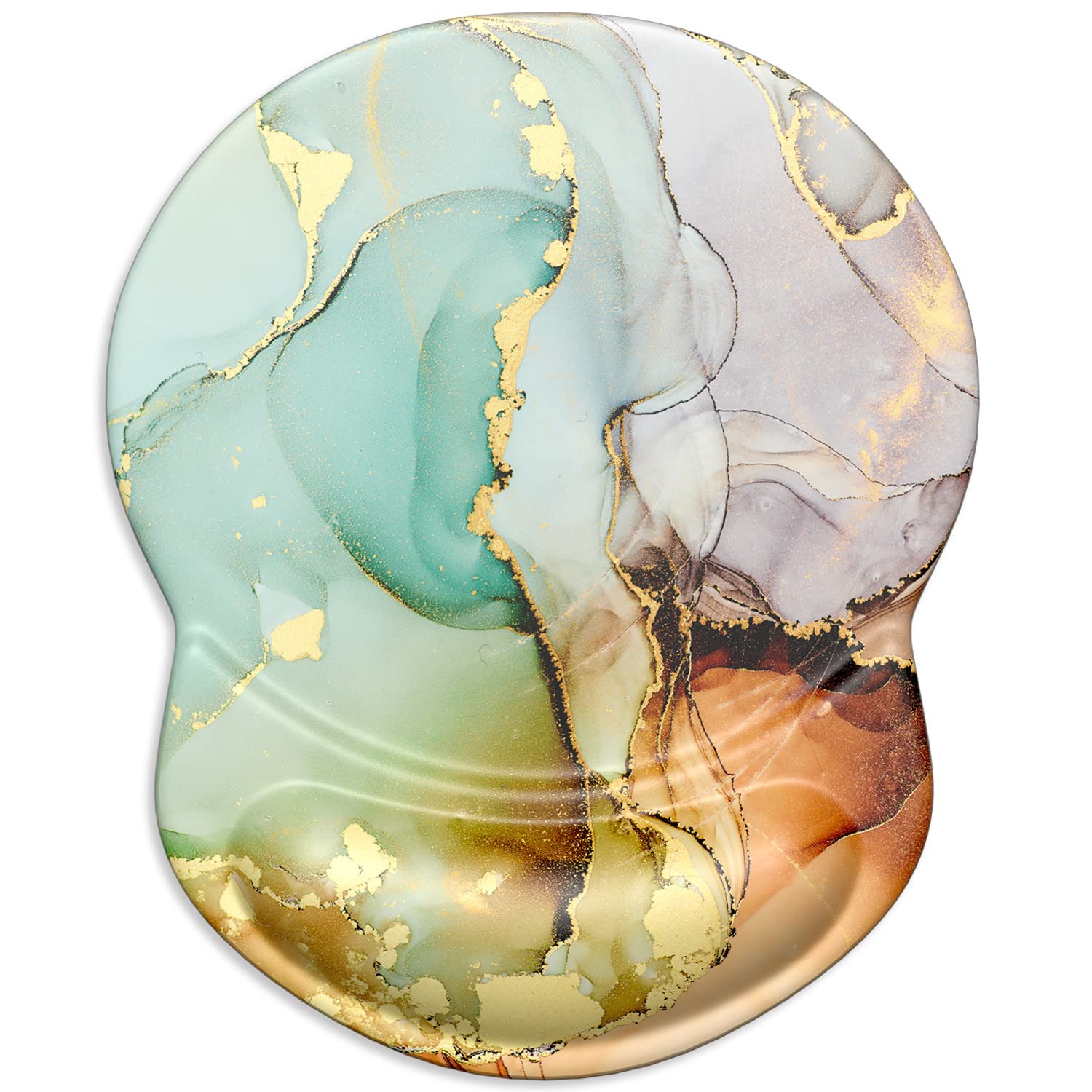 Ergonomic Mouse Pad with Wrist Support - Non-Slip PU Base & Abstract Texture - Cute Desk Accessories for Women - Perfect for Office, Gaming & Home Workspace Decor