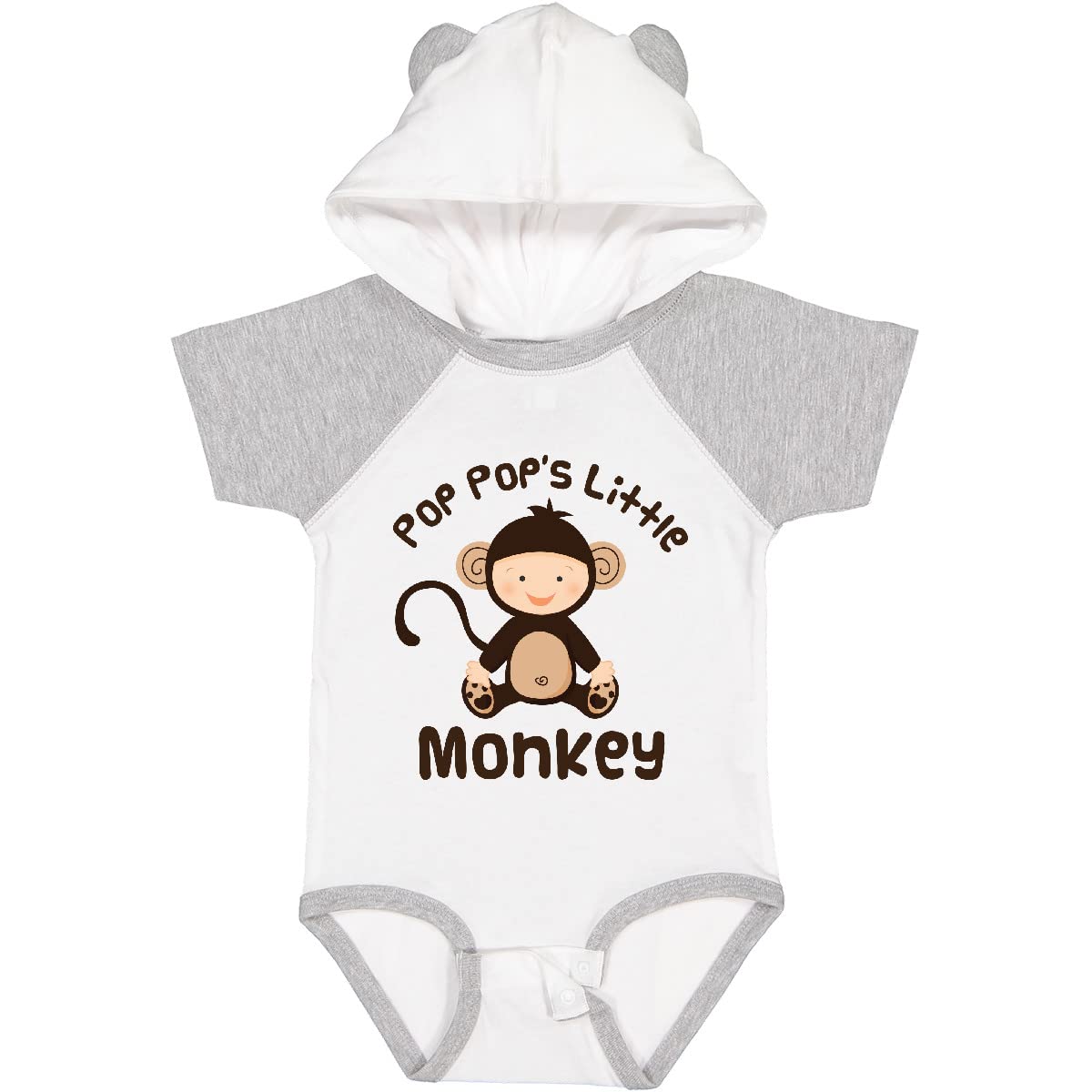 Inktastic Pop Pop's Little Monkey Baby Bodysuit - Cute Monkey Print Onesie for Newborns & Infants - Perfect for Playtime, Family Photos & Everyday Wear
