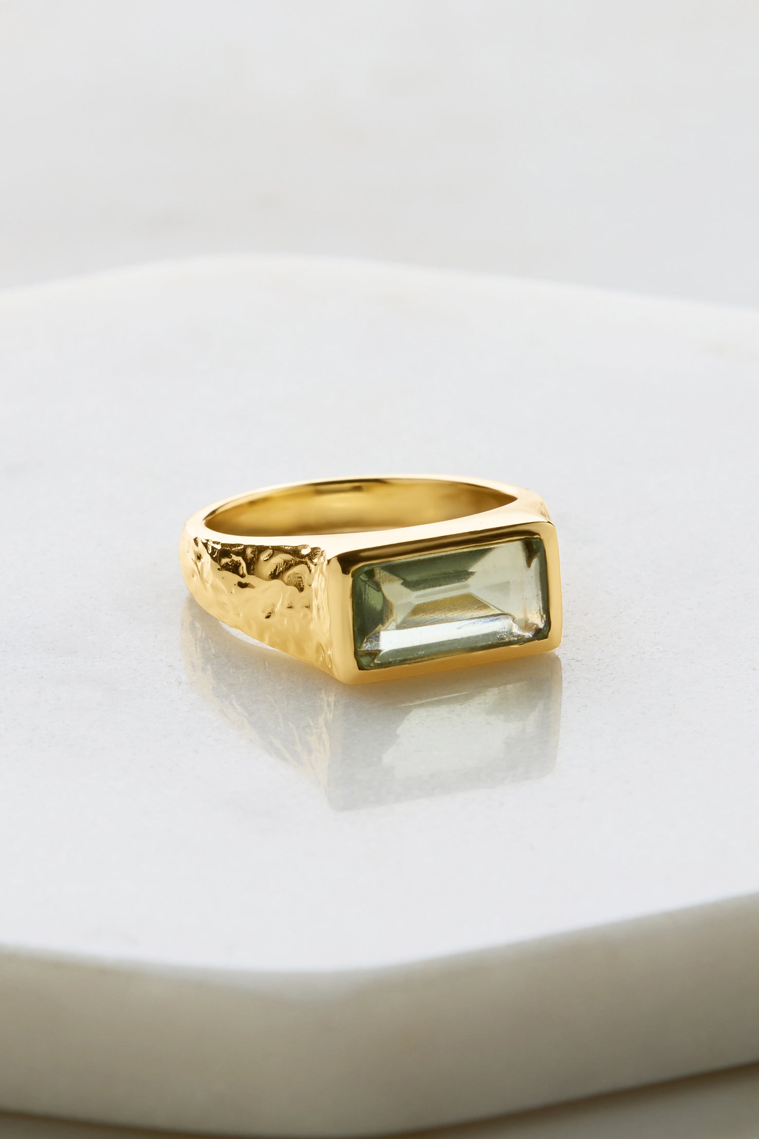 Annabelle Ring - 14K Gold Plated Green Amethyst Gemstone Ring for Women | Elegant Jewelry Gift for Her, Birthday, Anniversary, Valentine's Day | Perfect for Everyday Wear & Special Occasions