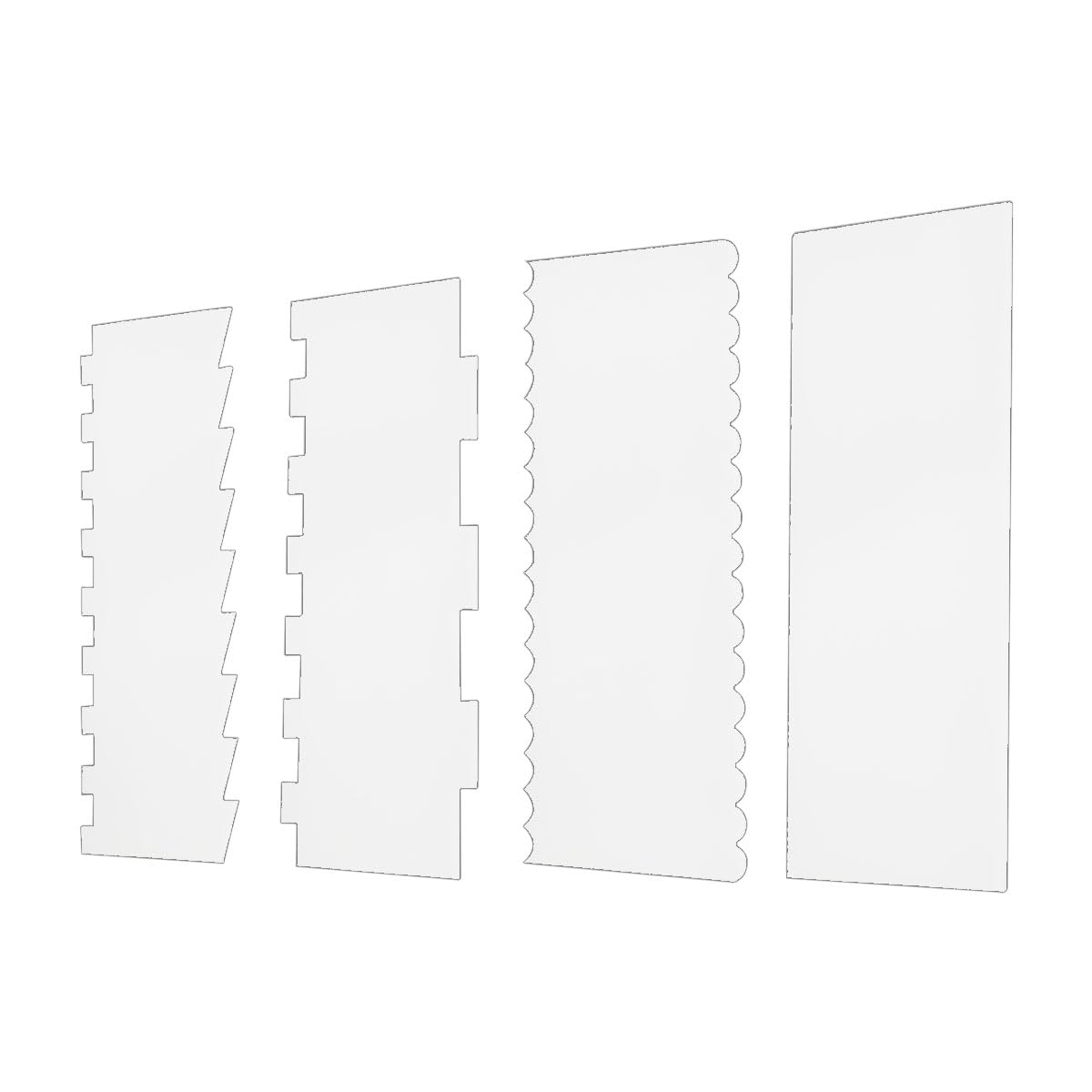 4 Pack Clear Acrylic Cake Scrapers & Smoothers - Professional Baking Tools for Cake Decorating, Smoothing Buttercream & Fondant - Perfect for Home Bakers & Professional Chefs