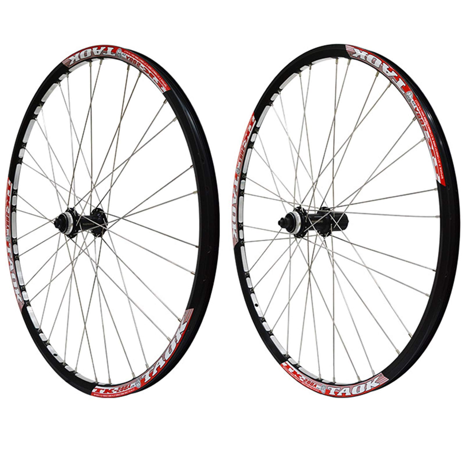 27.5 Inch MTB Wheelset - Center Lock Disc Brake Hub, Quick Release Front & Rear Wheel for 7/8/9 Speed Bikes, 32 Holes (Red) - Perfect for Mountain Biking, Trail Riding & Off-Road Adventures