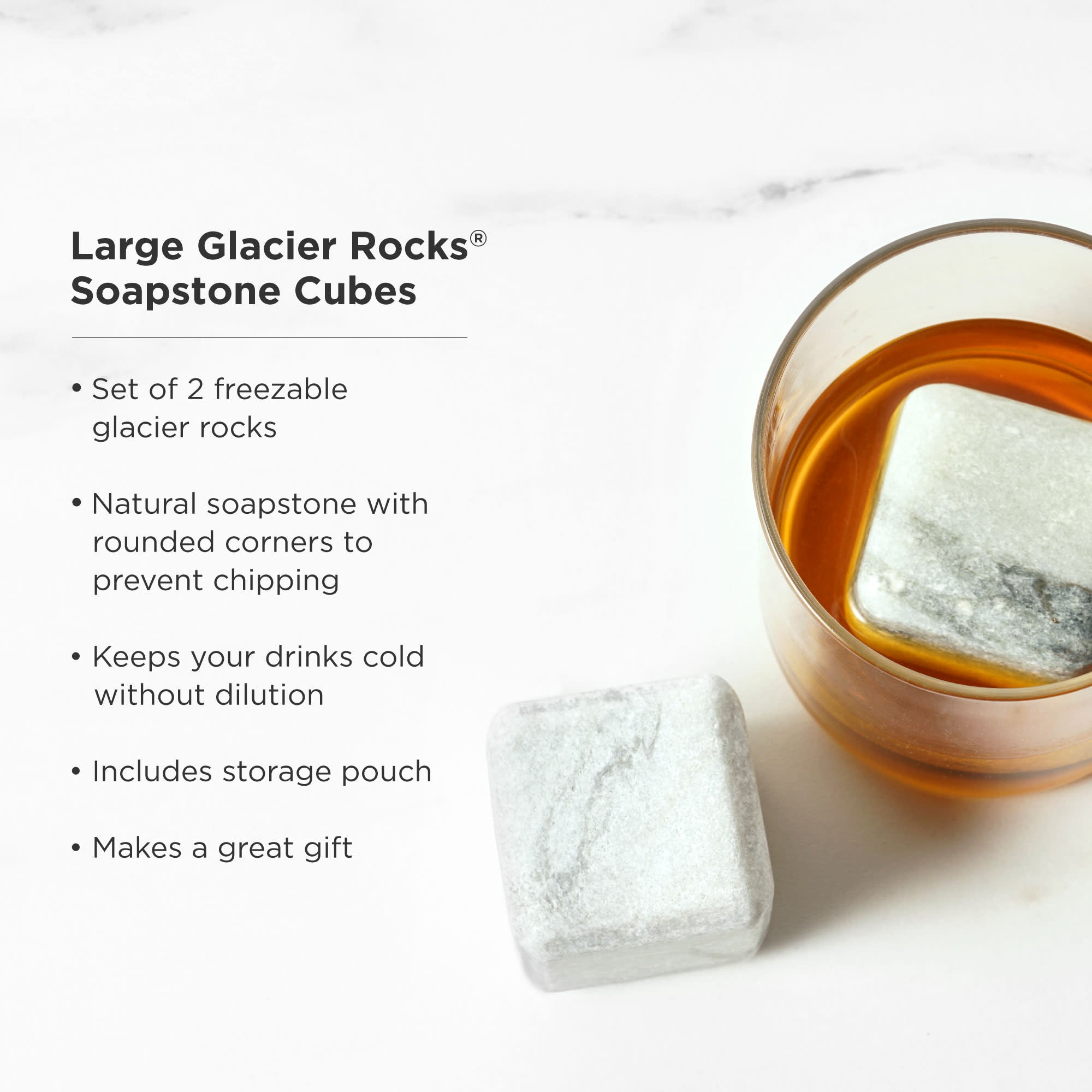 Premium Natural Soapstone Cubes Set of 2 - Glacier Rocks for Home Decor, Massage Therapy & Spa Relaxation - Perfect for Aromatherapy, Feng Shui & Stress Relief