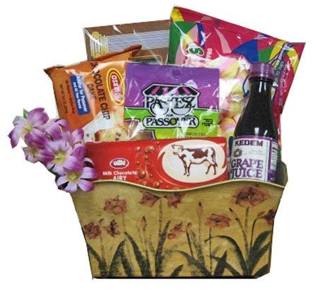 Beautiful Passover Flower Basket - Fresh Floral Arrangement for Jewish Holiday Gifts & Seder Table Decor