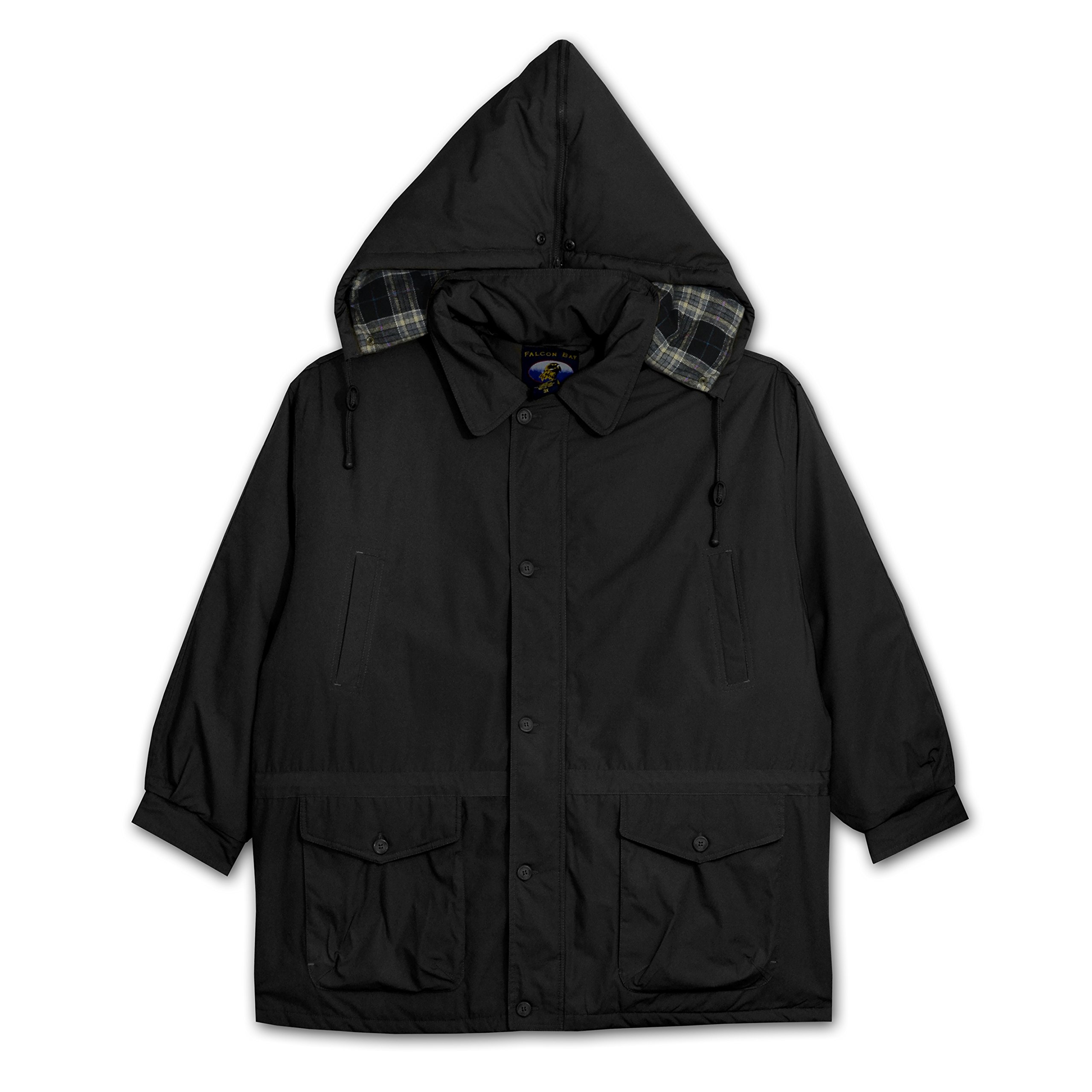 Falcon Bay Big and Tall Men's Insulated Winter Parka Jacket - Waterproof Windproof Cold Weather Coat for Outdoor Activities Hunting Hiking Camping