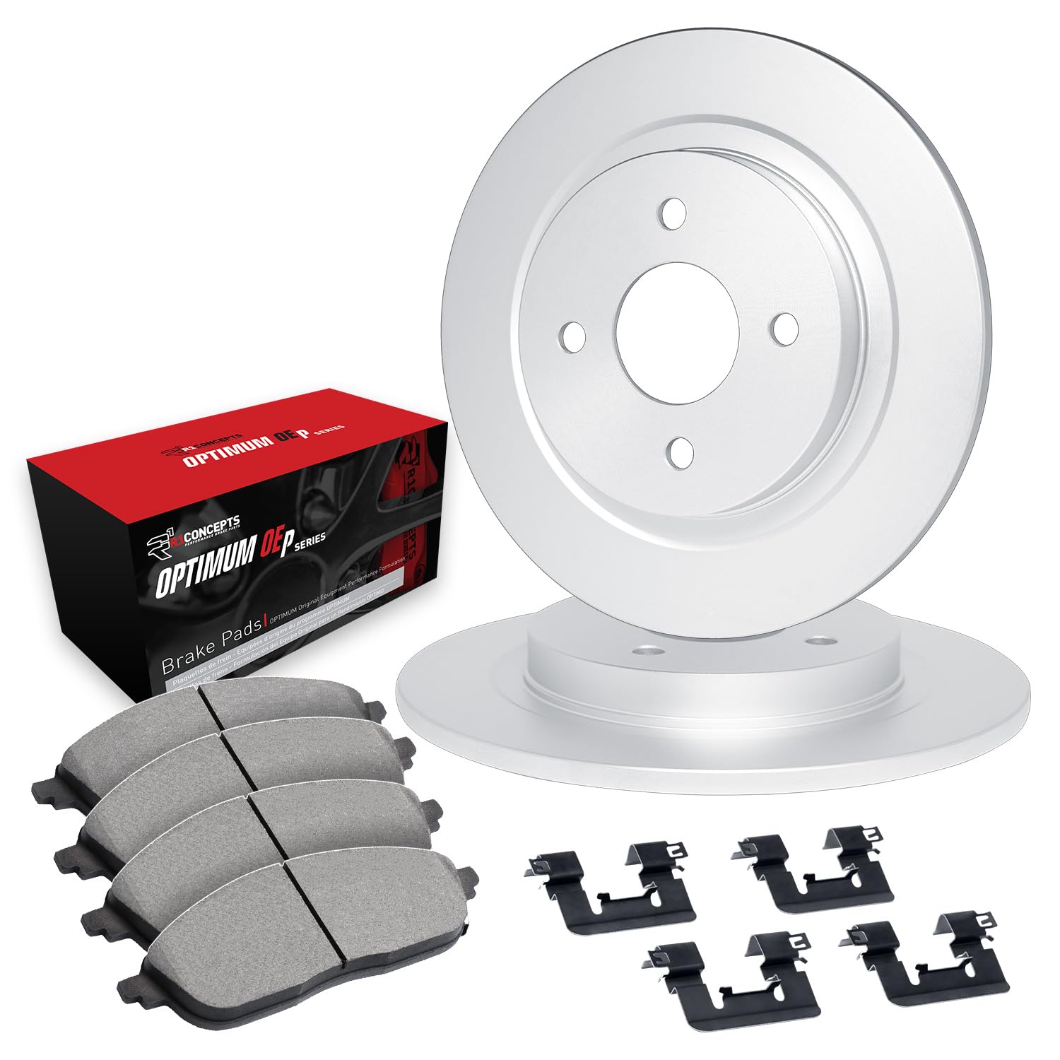 R1 Concepts Premium Front Brake Kit - Ceramic Brake Pads & Rotors with Hardware | Fits 1984-1992 VW Golf, Jetta, Quantum | Smooth Stopping Power for City Driving & Daily Commutes