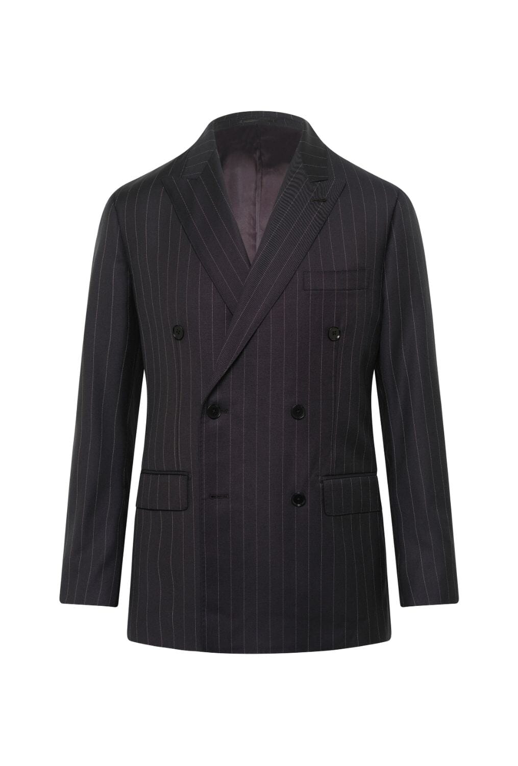 Knightsbridge DB Suit - Black with Pin Stripe | Premium Men's Double Breasted Business Suit | Perfect for Weddings, Office & Formal Events