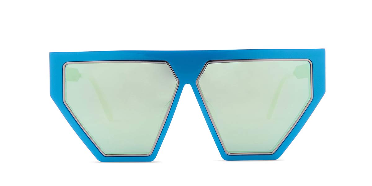 Falcon Blue/Green Mirror Lens Sunglasses - Polarized UV Protection for Outdoor Sports & Driving