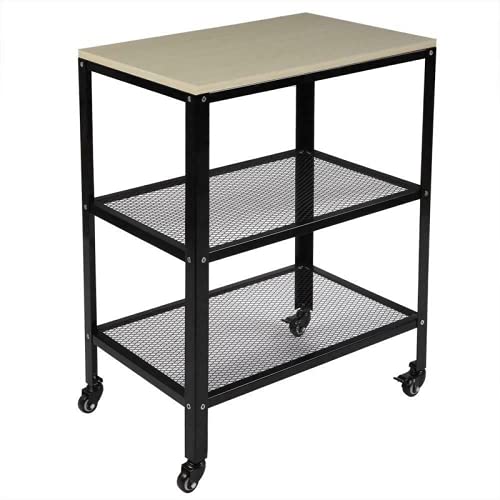 WUIIEN 3-Tier Kitchen Shelf Organizer - Vertical Microwave Oven Storage Cart with Wheels for Small Spaces | Perfect for Pantry, Garage & Apartment Organization