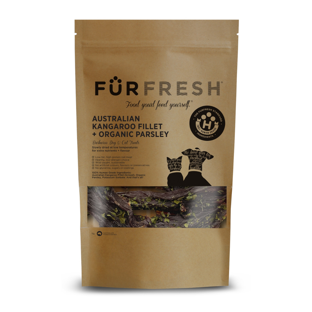 Premium Australian Kangaroo Fillet & Parsley Natural Dog Treats - Grain-Free, High-Protein Snacks for Training & Dental Health - Perfect for Small to Large Breeds