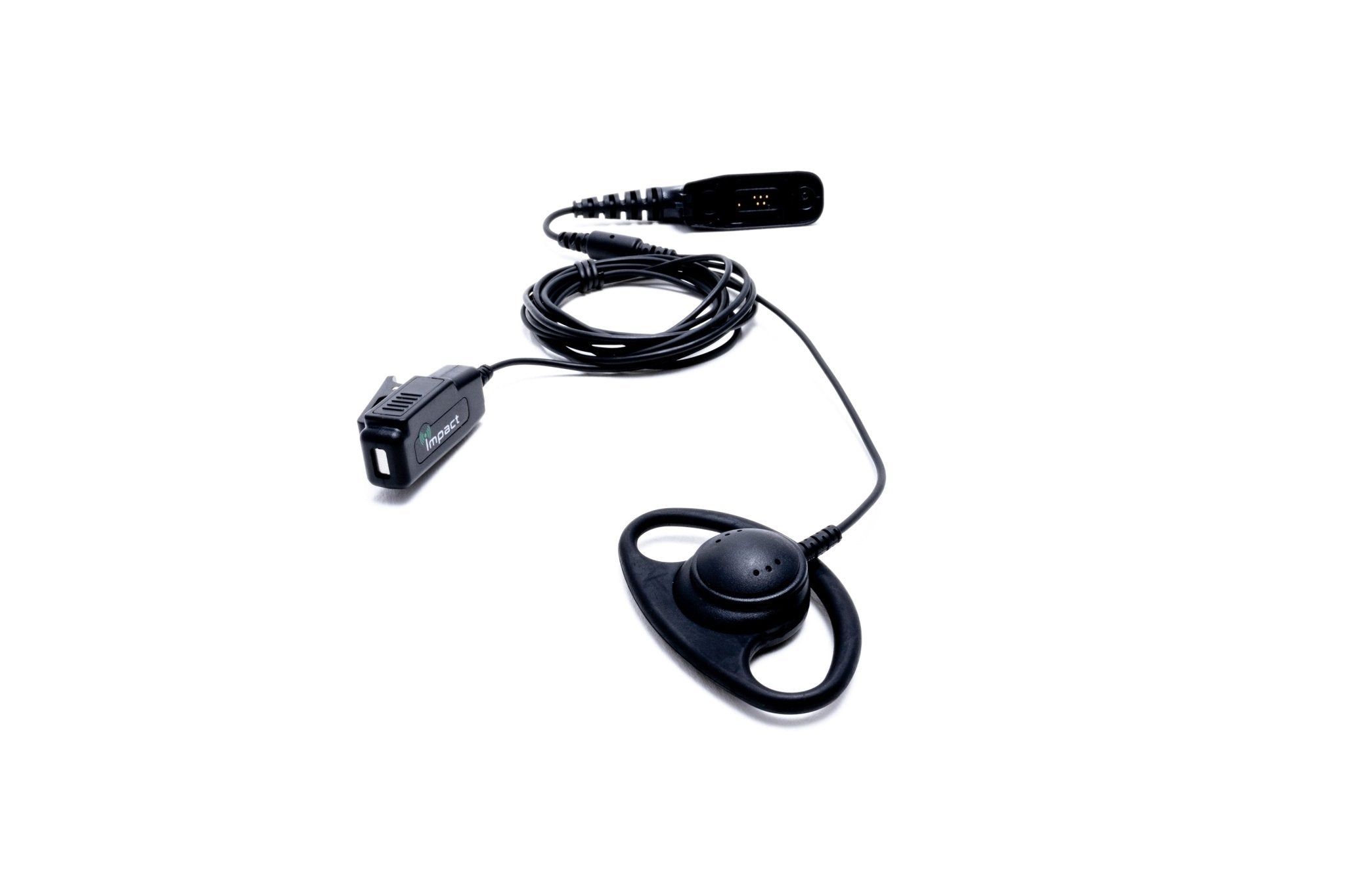 Impact Gold Series 2-Wire Surveillance Kit - Hardwired D-Shape Earpiece for Two-Way Radio (M2 G2W D2 HW) - Ideal for Security, Law Enforcement & Covert Operations