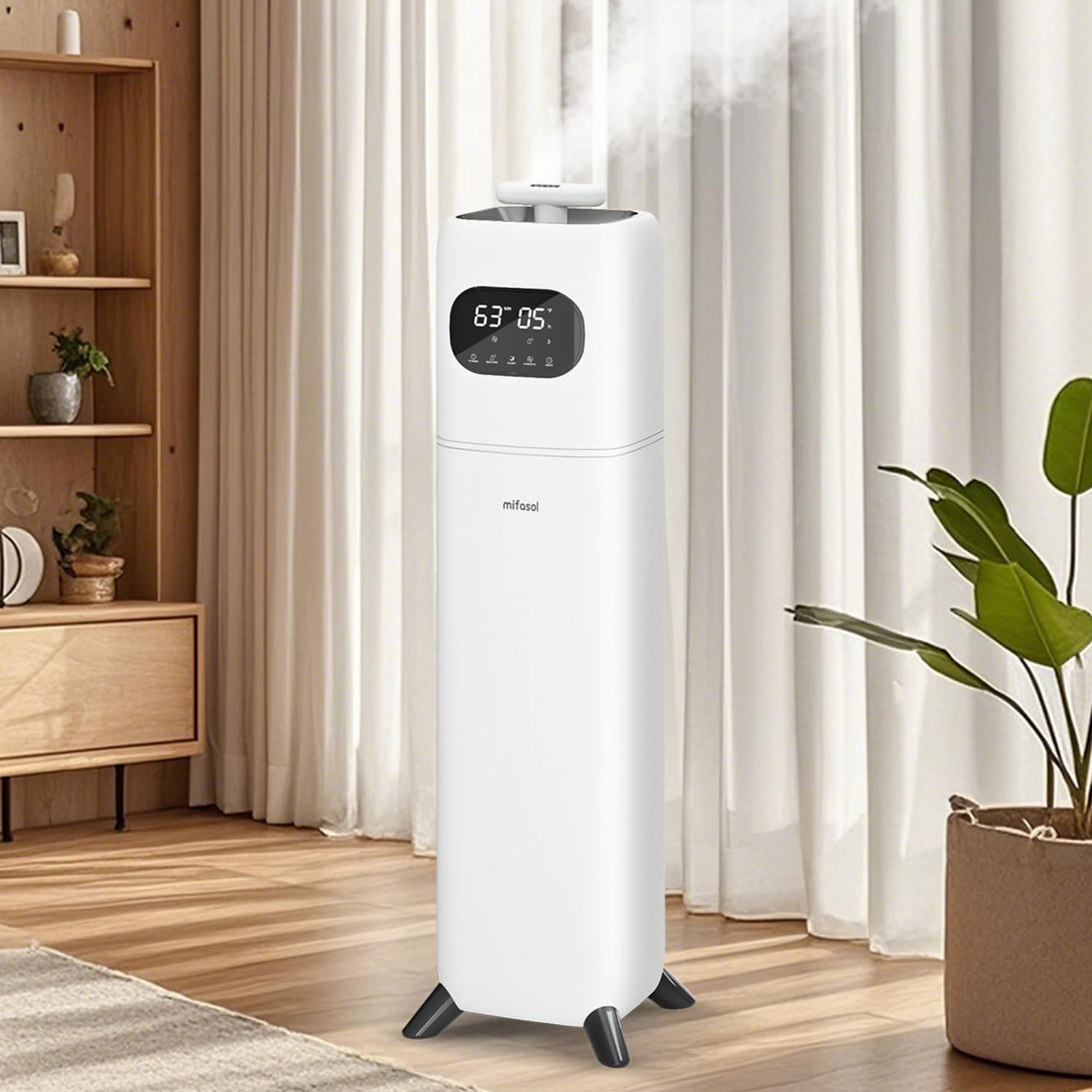 2.3Gal/9L Large Room Humidifier with Essential Oil Diffuser - Top Fill Cool Mist Humidifier for Bedroom, Nursery, Office & Plants | Quiet Operation for Better Sleep & Air Quality (White)