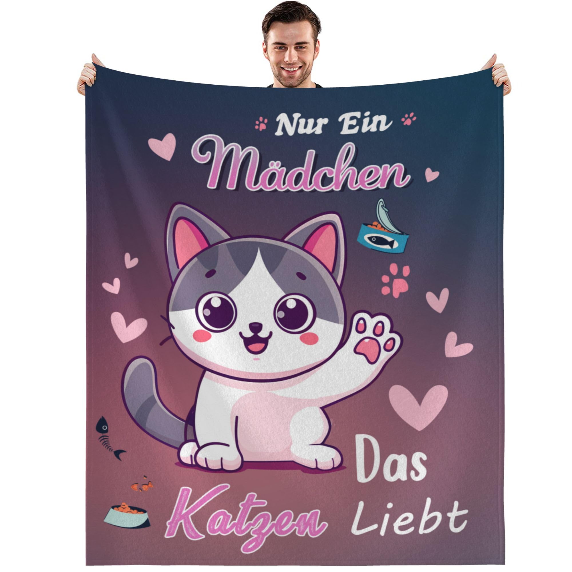 Cozy Cat Blanket Gift for Women & Men - Soft Fluffy Throw for Cat Lovers (50x60 Inches) - Perfect Birthday, Christmas Present for Pet Owners - Ideal for Cuddling on Couch, Bed & Home Decor