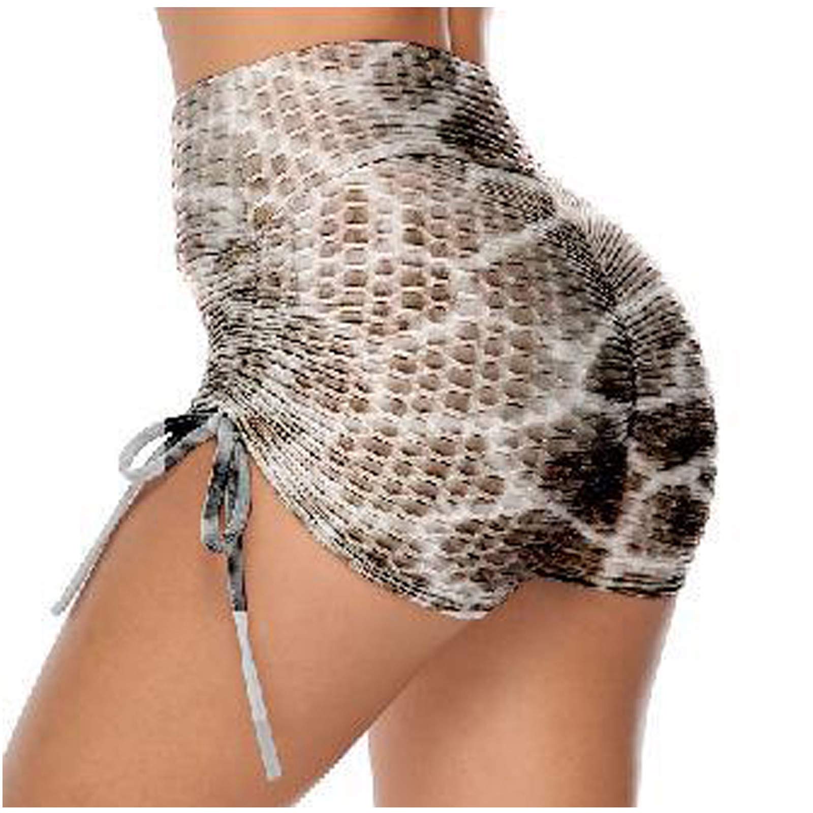 Women's High Waist Yoga Shorts - Wrinkle-Resistant Running & Workout Shorts with Hip Print - Perfect for Yoga, Gym, and Outdoor Activities