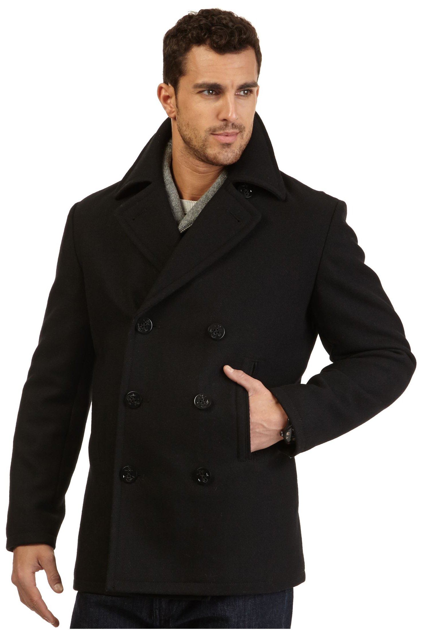 Nautica Men's Big & Tall Wool-Blend Peacoat Jacket - Warm Winter Coat for Casual & Formal Wear | Cold Weather Outerwear for Tall Men