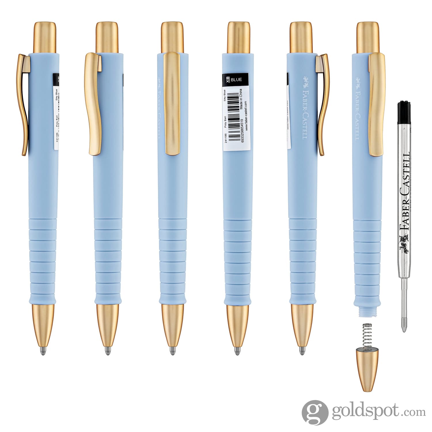 Faber-Castell Poly Ball Ballpoint Pen - Sky Blue - Smooth Writing for Office, School & Everyday Use