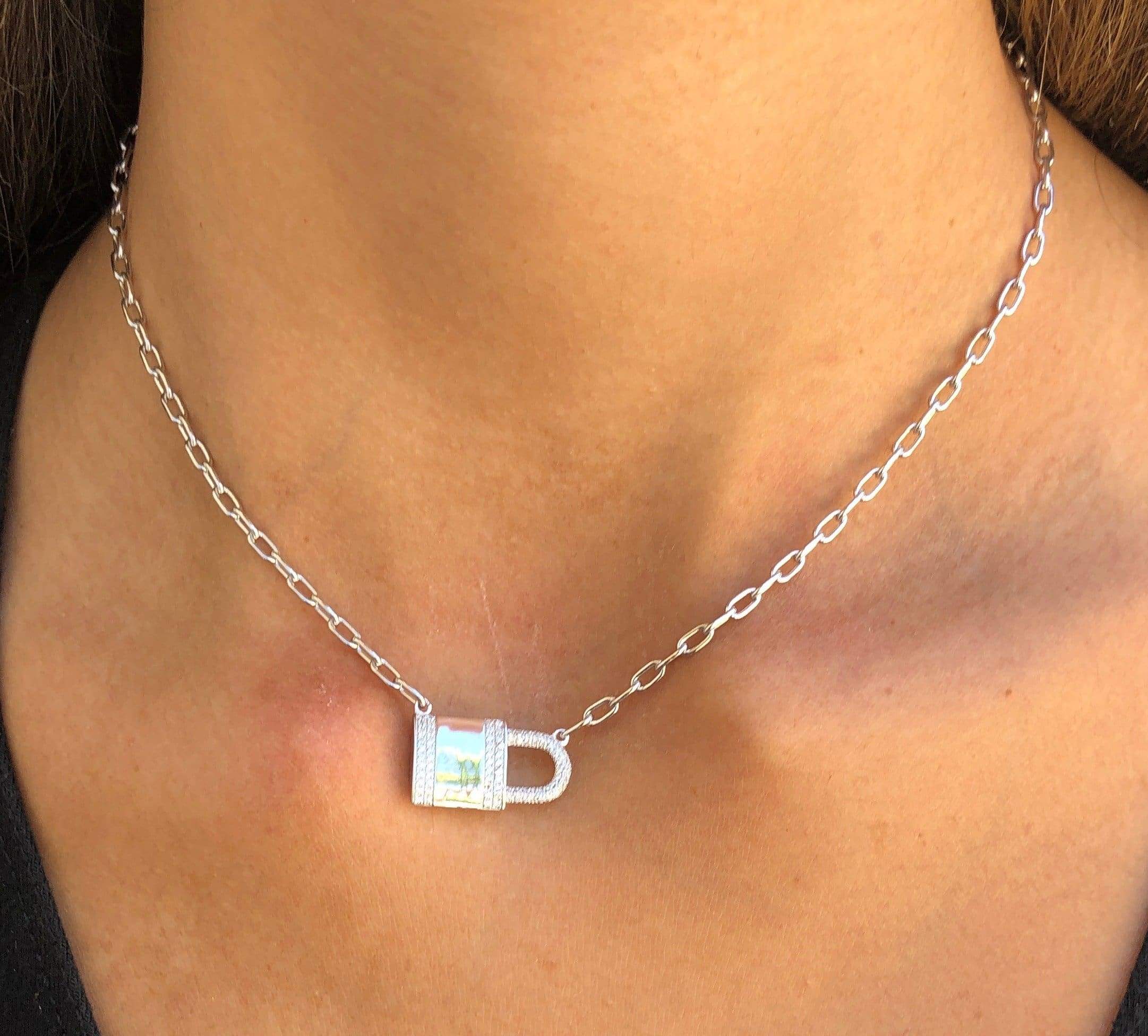 14K Gold or Rhodium Plated Lock Necklace for Women - Elegant Pendant Jewelry Gift for Birthday, Anniversary & Valentine's Day - Perfect for Everyday Wear & Special Occasions