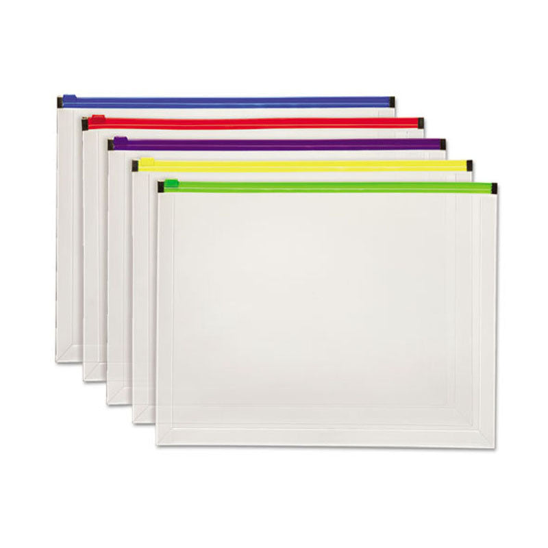 Poly Zip Envelopes - Waterproof Letter Size Side Load Mailing Pouches (5 Pack) - Perfect for Documents, Photos & Small Items Storage & Shipping