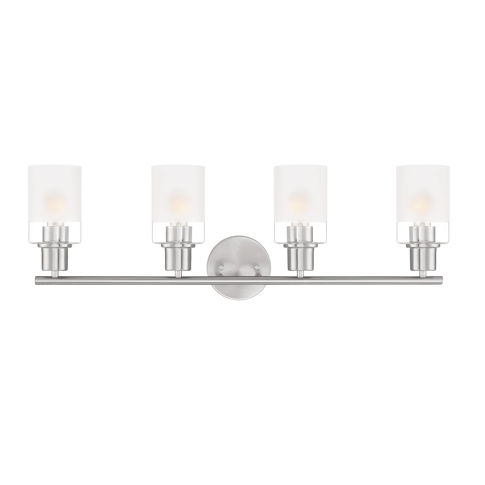 DESIGNERS FOUNTAIN Cedar Lane 4-Light Bathroom Vanity Light Fixture in Brushed Nickel - Modern Bathroom Lighting for Vanity, Mirror, or Makeup Area - Model D236M-4B-BN