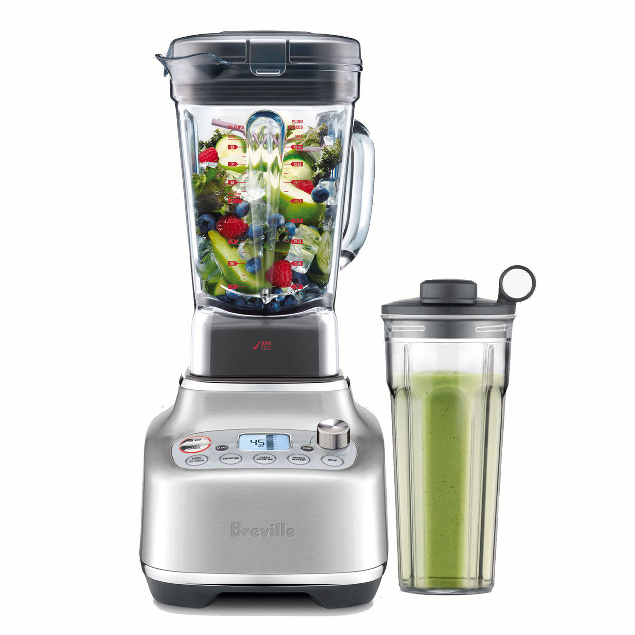 Breville The Super Q Blender - High-Speed 1800W Countertop Blender with Stainless Steel Design (Model BBL920BSS1BCA1) - Perfect for Smoothies, Soups, Nut Butters & Cocktails