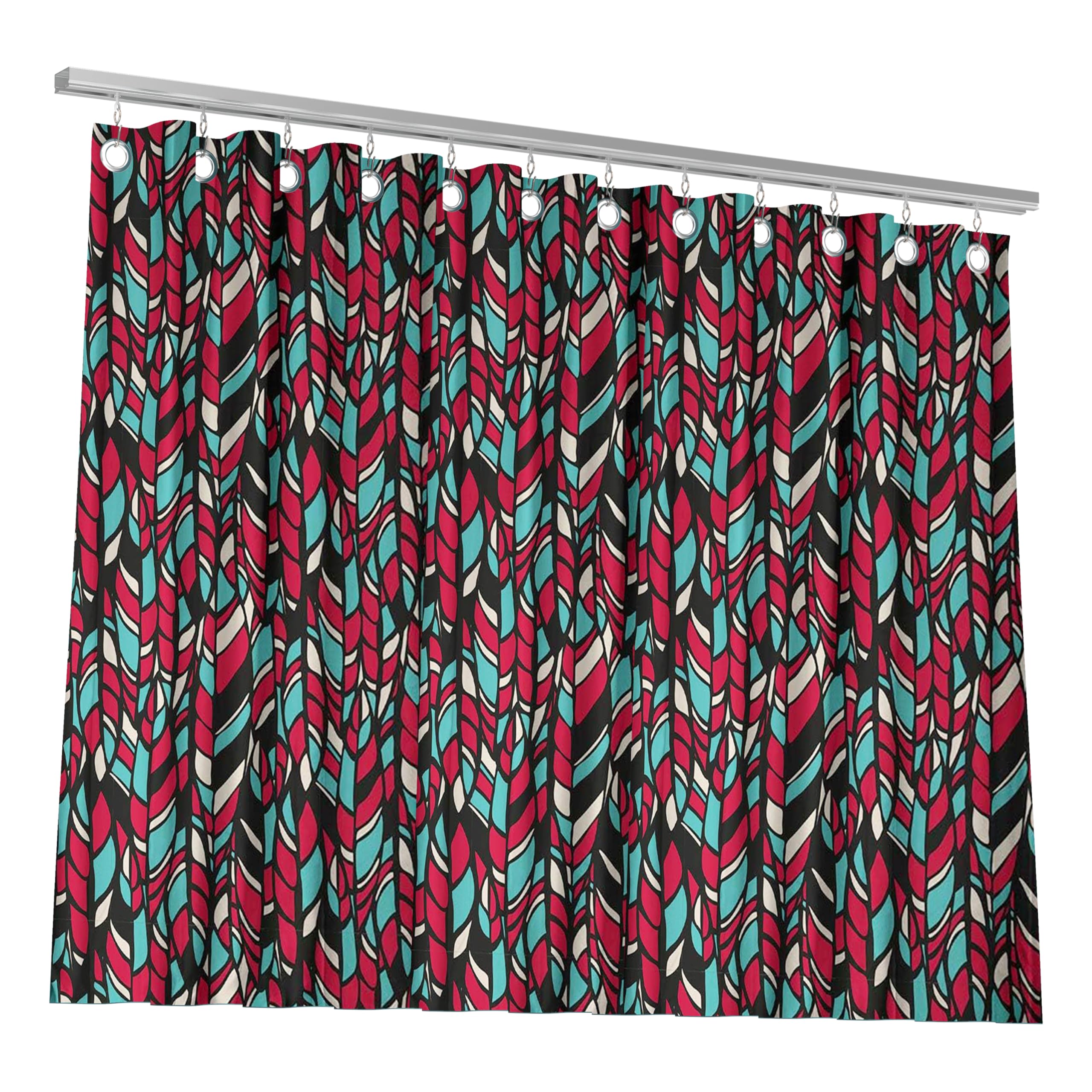 Premium Stained Glass Room Divider Curtain - 8ft Tall x 10ft Wide for Home & Office Privacy - Perfect for Partitioning Spaces, Creating Private Areas, and Enhancing Room Decor