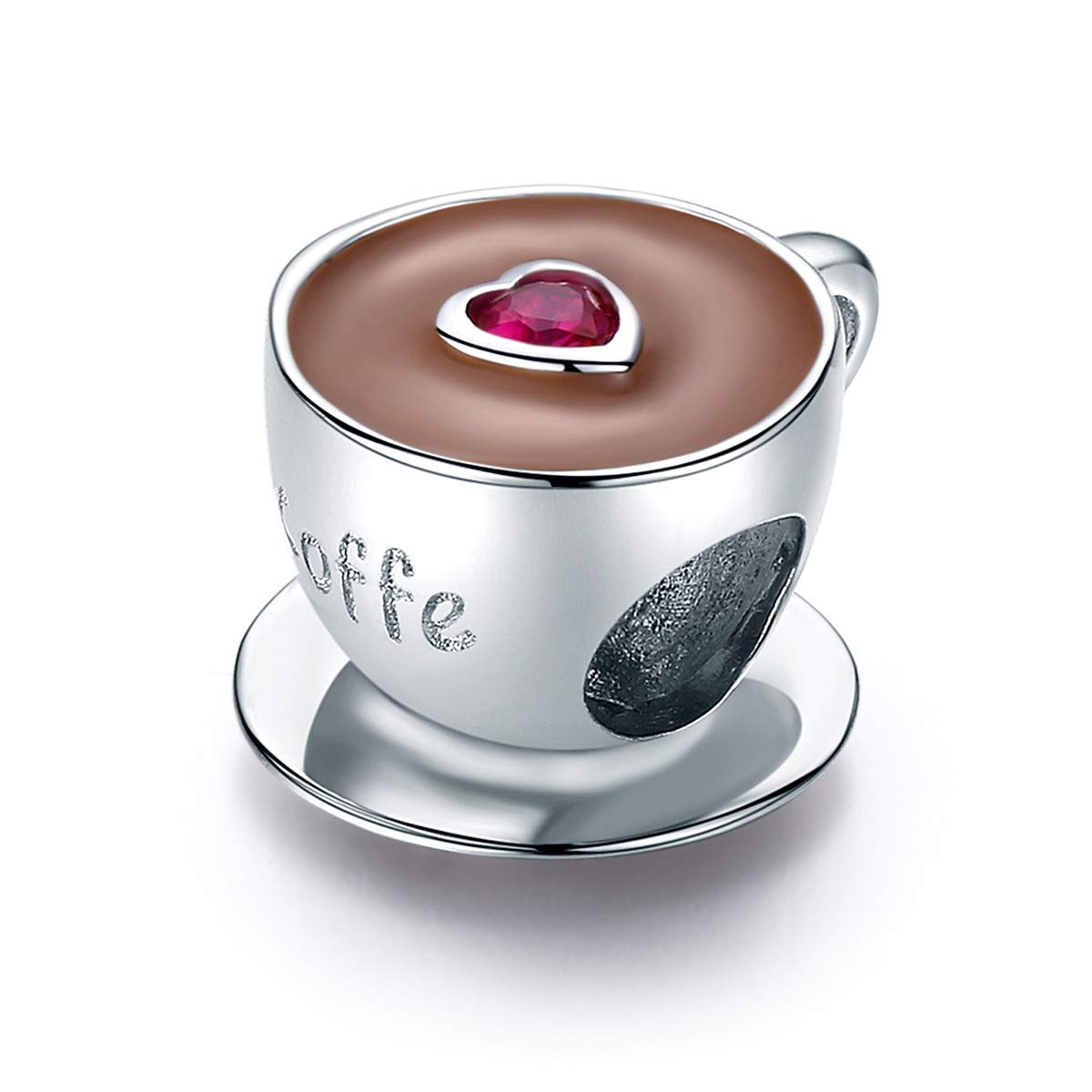 925 Sterling Silver Coffee Charms for Bracelets - Elegant Jewelry Beads Gift for Women - Perfect for Coffee Lovers, DIY Bracelets & Unique Birthday Gifts