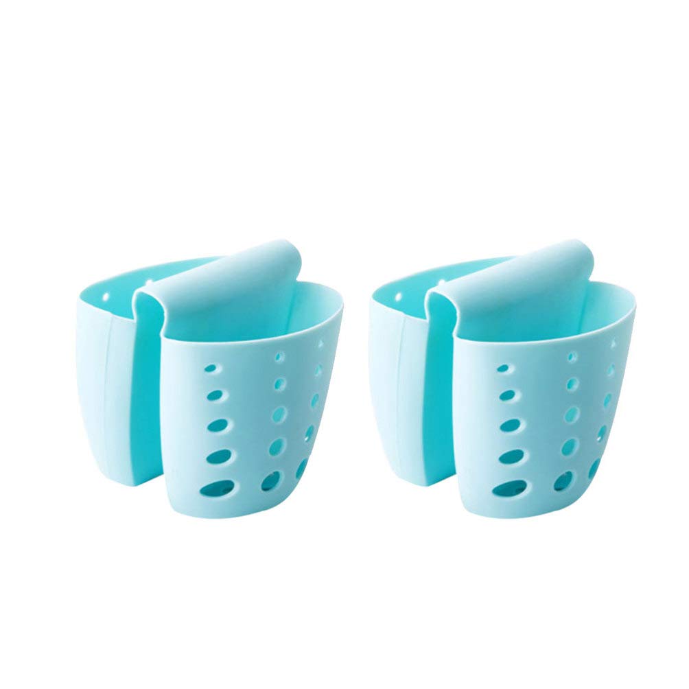 TOPBATHY 2-Pack Non-Slip Hanging Kitchen Organizer Rack - Bathroom & Sink Storage Basket for Sponges, Soap, and Utensils - Space Saving Faucet Mount Drying Rack for Kitchen Sink Accessories (Perfect for Small Spaces & Clutter-Free Organization)