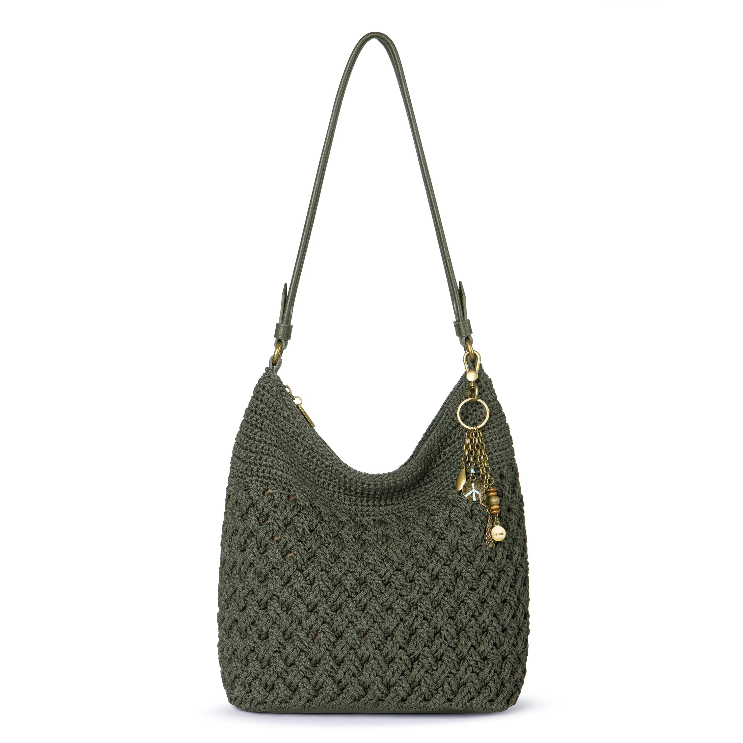 Sequoia Hobo Bag - Hand Crochet Moss Cozy Weave Tote - Perfect for Boho Fashion, Beach Outings & Everyday Use