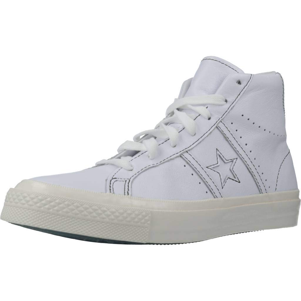 Converse Unisex Adult One Star Academy Hi Sneakers - White/Fir/Egret - Size 11 | Classic High-Top Canvas Shoes for Men & Women | Perfect for Casual Wear, Street Style & Skateboarding
