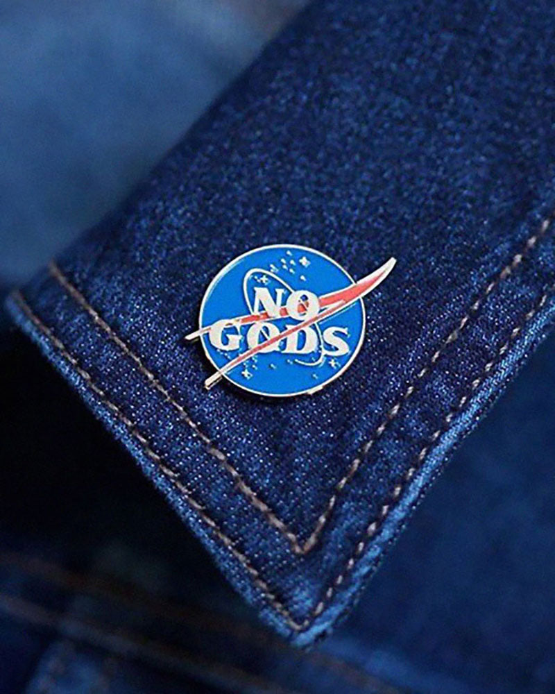 No Gods Lapel Pin - Unique Enamel Badge for Jackets & Bags - Perfect for Punk, Gothic & Rock Fashion Accessories