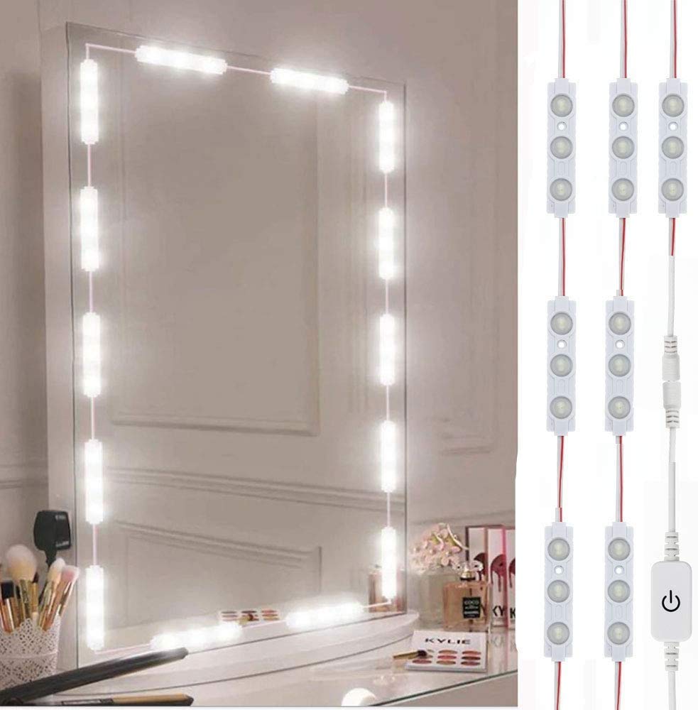 10 ft. LED Vanity Mirror Lights - Dimmable Hollywood Style Makeup Lighting for Bathroom, Dressing Room & Beauty Salon - Perfect for Makeup Application, Selfies & Video Calls