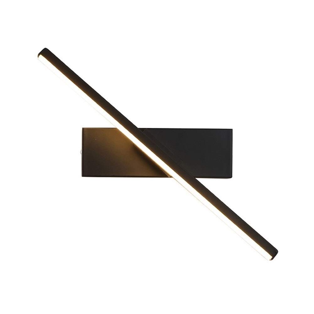 Creative 30cm 330° Rotating Wall Light - Modern Minimalist Bedroom & Cafe Lighting (Black) for Stairs & Makeup Areas