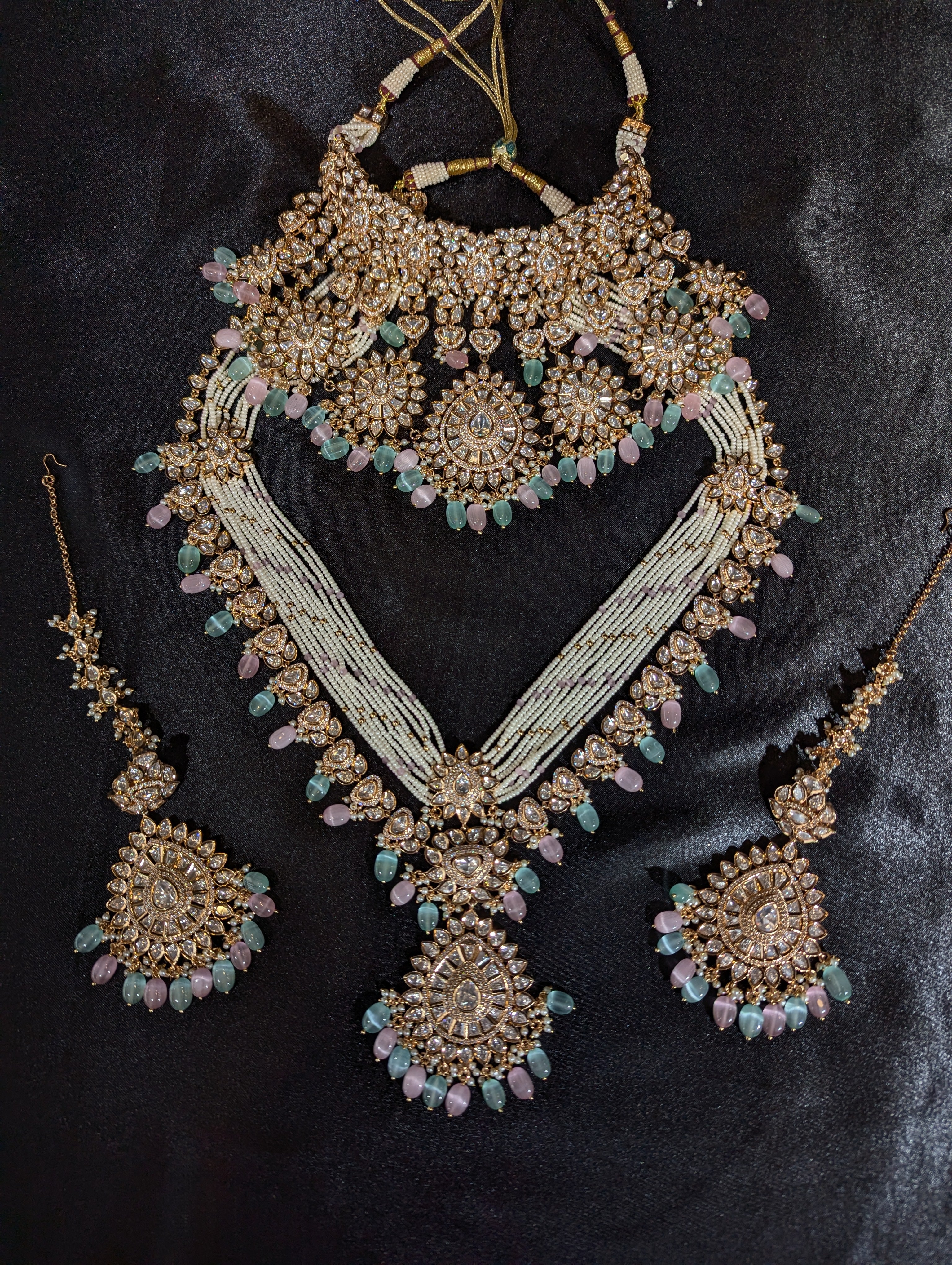 Anika Bridal Kundan Jewelry Set - Indian Wedding Necklace, Earrings & Maang Tikka - Perfect for Bridal, Engagement & Special Occasions